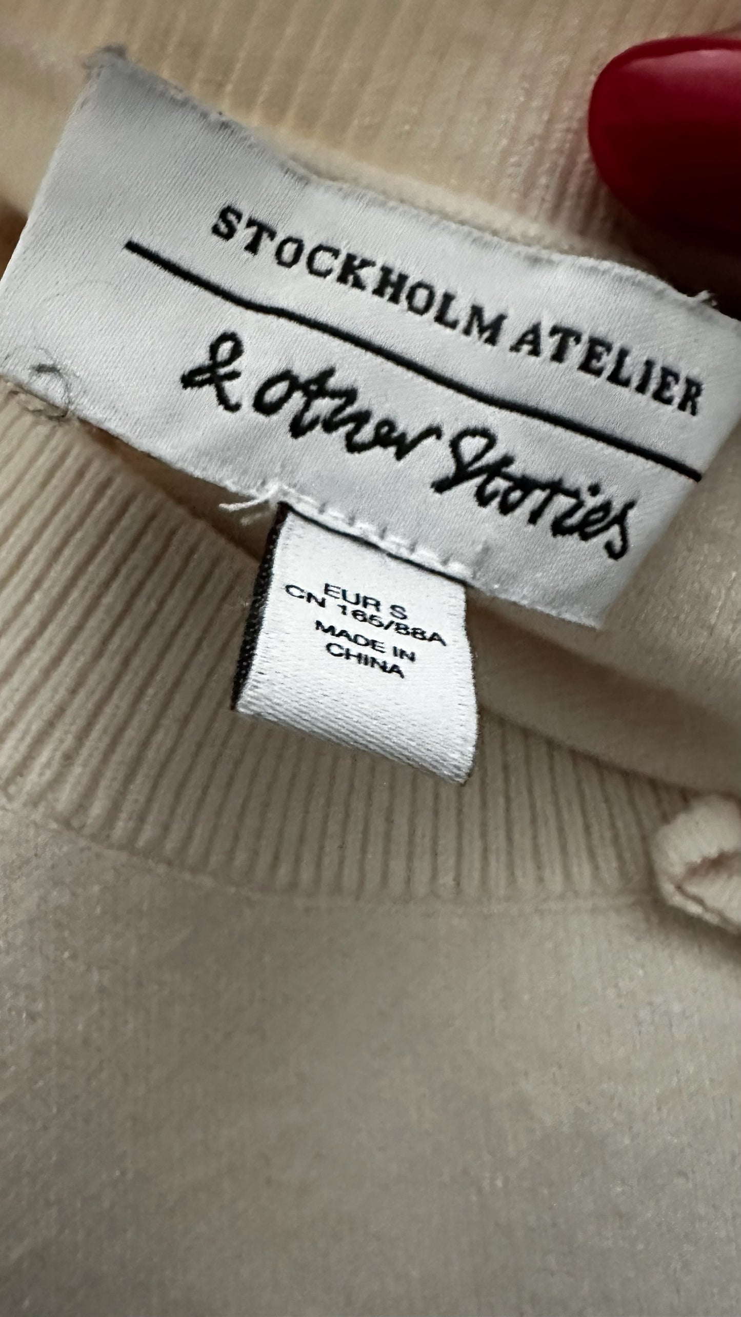 & other stories white black stripe swing knitted jumper small UK 8-10 vgc
