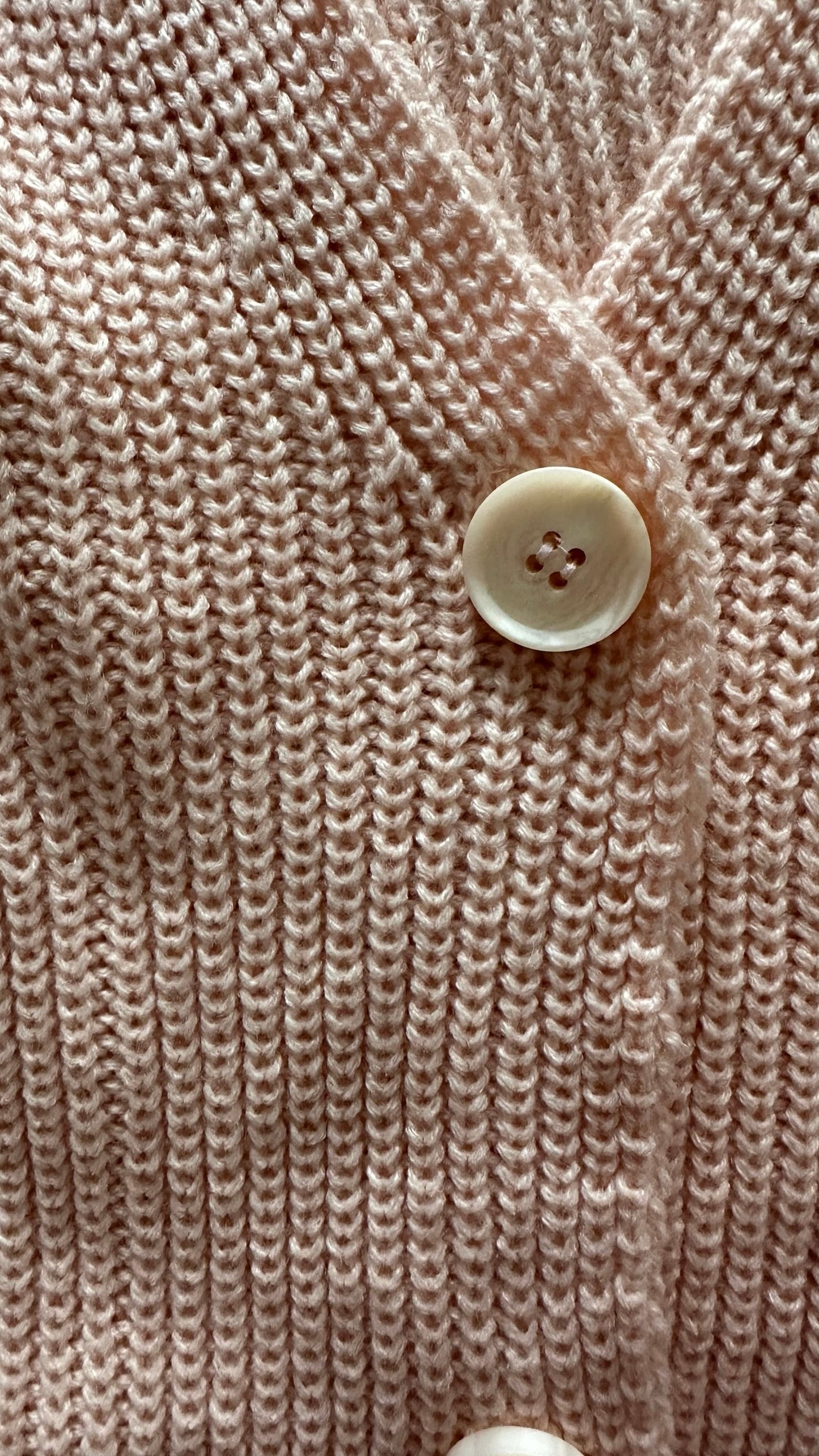 Olive soft pink oversized knitted button up cardigan L large UK 12-14 excellent used condition W25