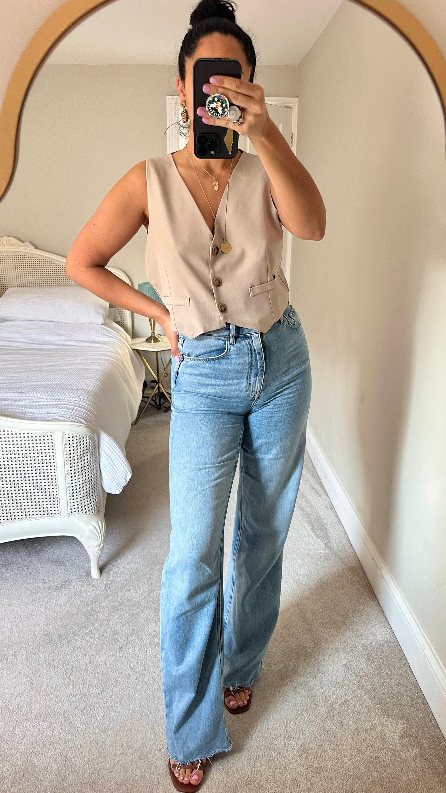 Miss Selfridge taupe beige waistcoat tank top extra large UK 14 new bnwot