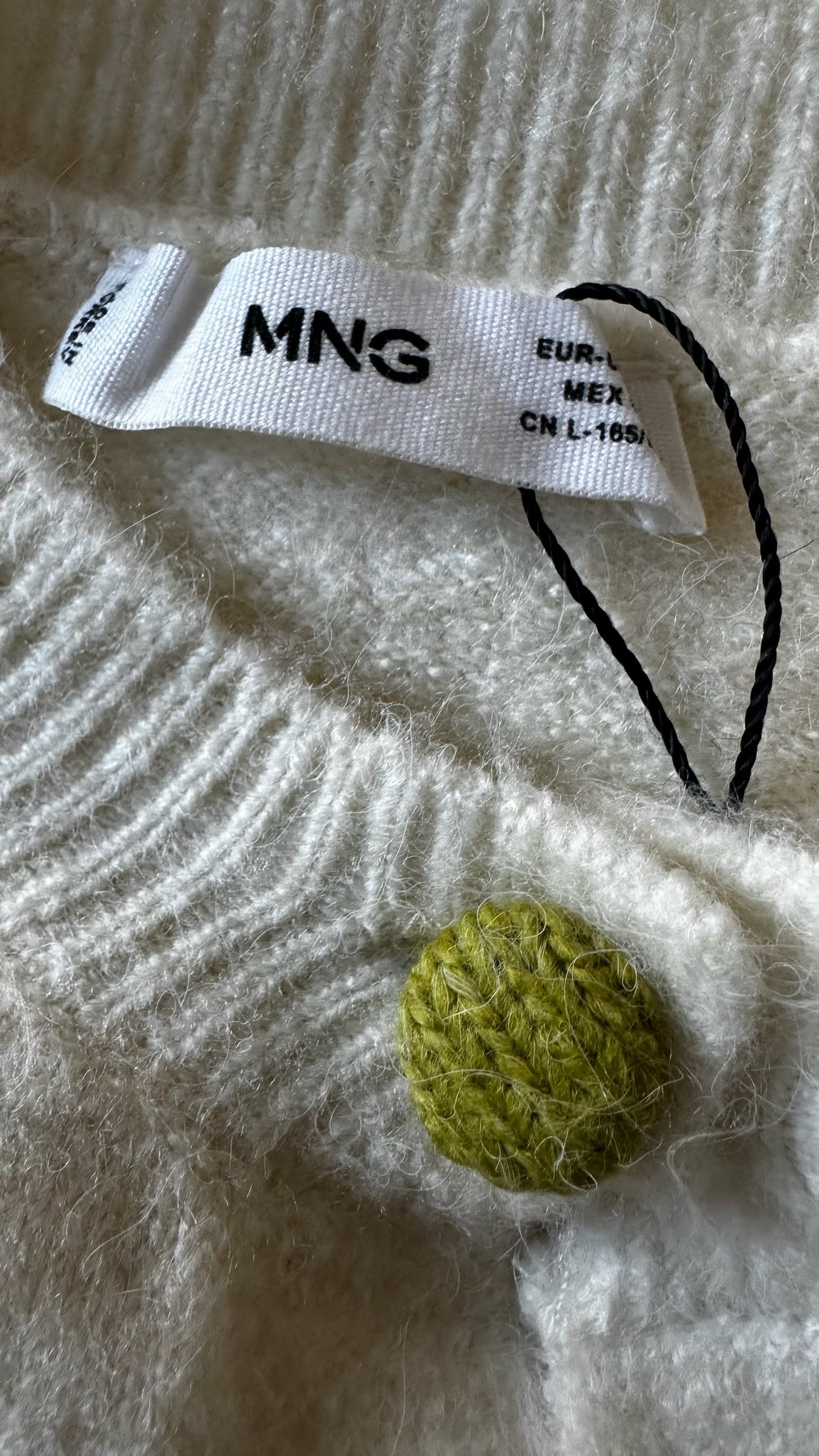 Mango cream vintage look knitted cardigan UK 10 vgc