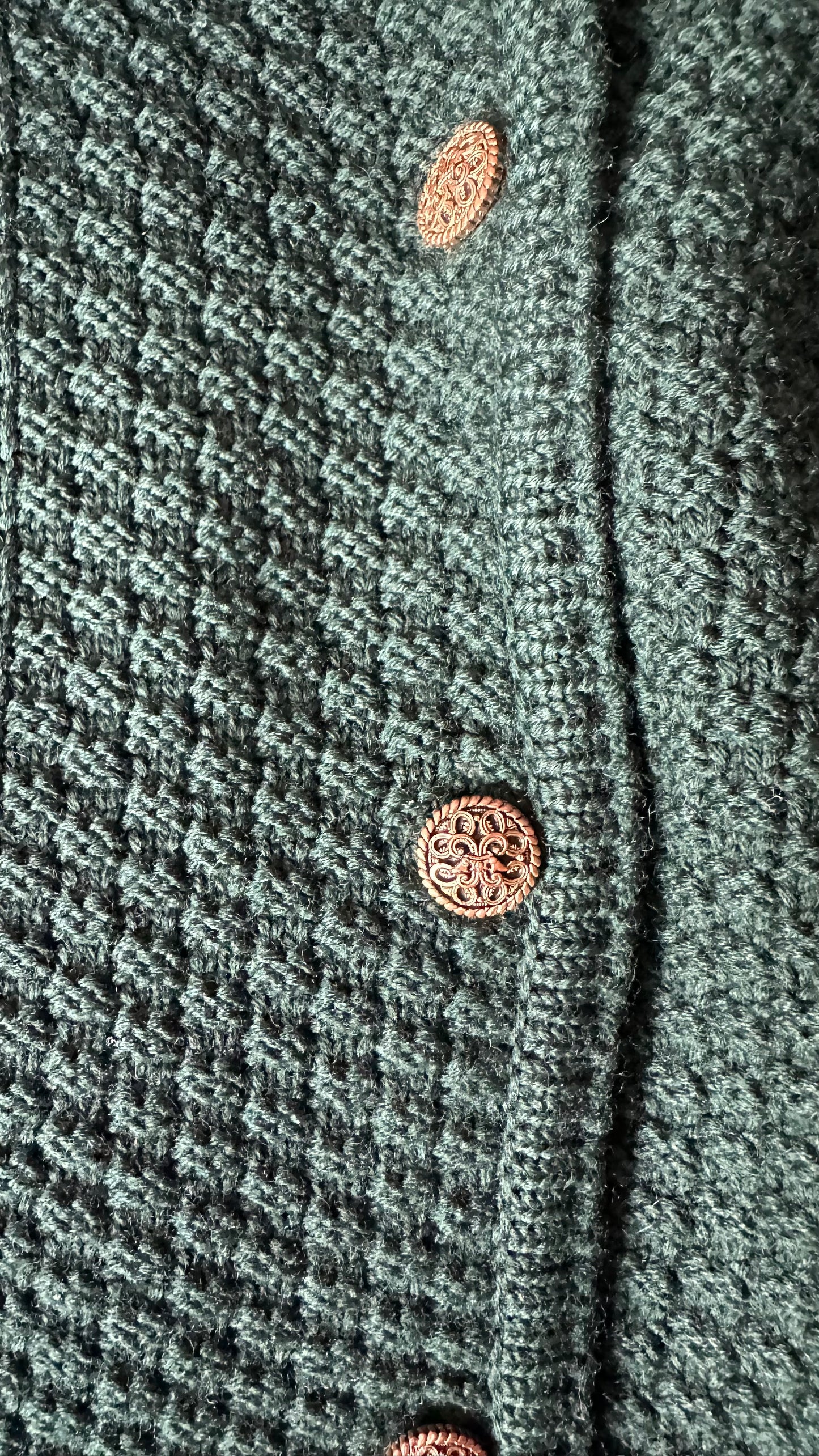 Viyella Green knitted merino wool cardigan jumper medium UK 10 vgc w25