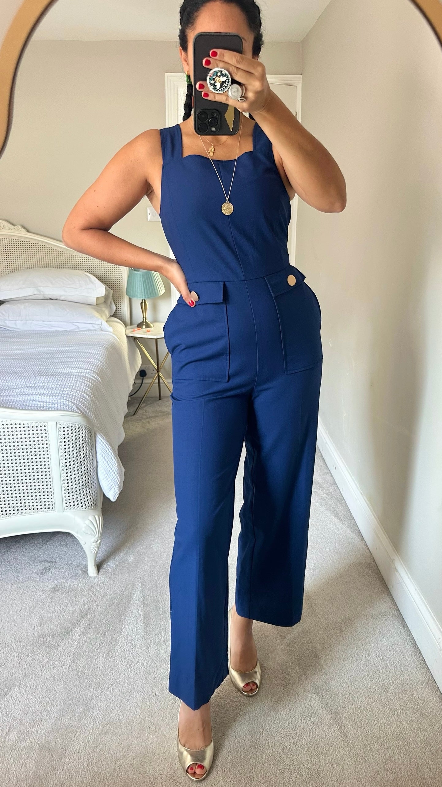 KITRI royal blue event evening wear jumpsuit medium UK 10 vgc w25