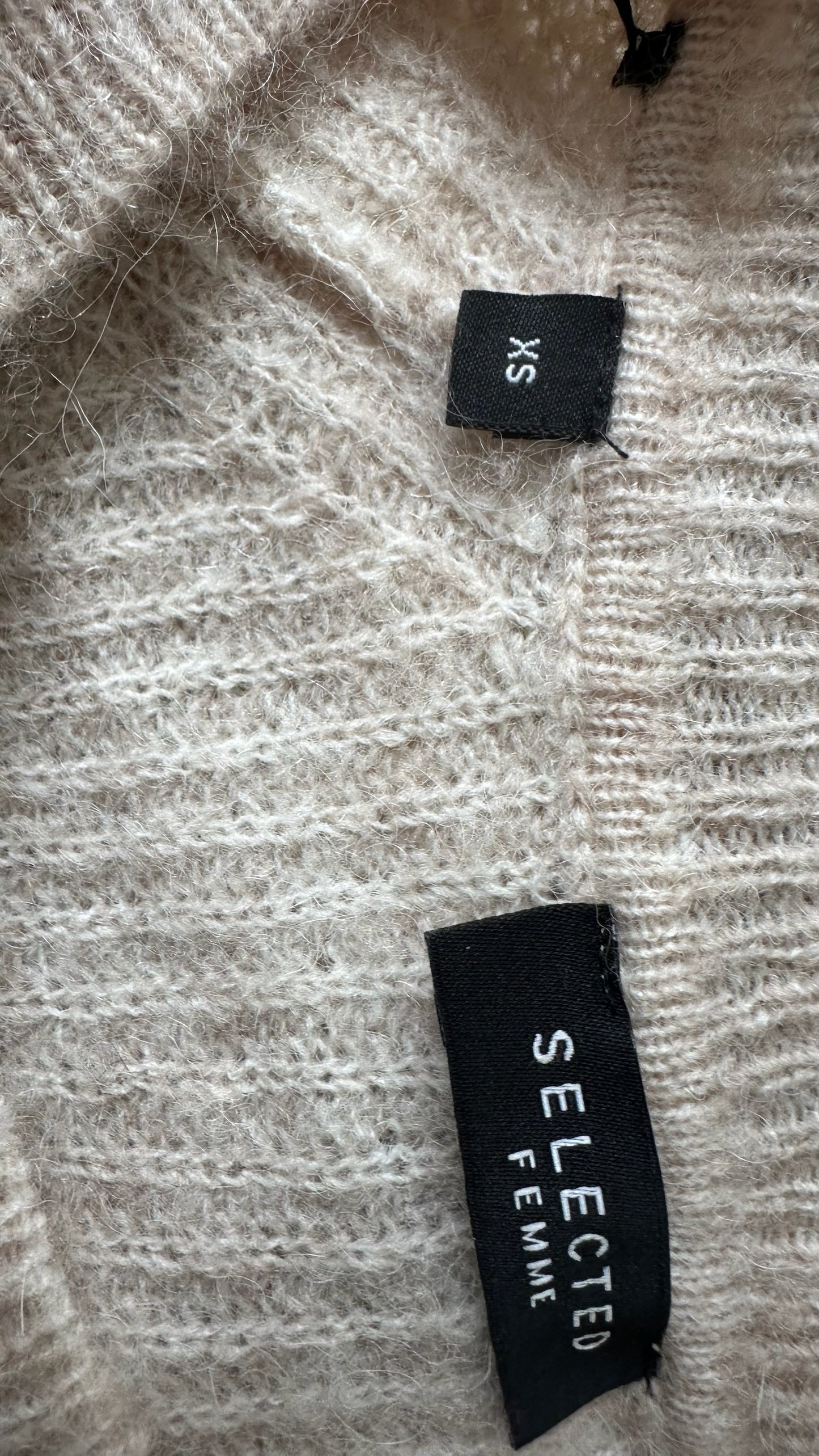 Selected femme beige cream knitted alpaca blend cardigan small UK 8 vgc w25