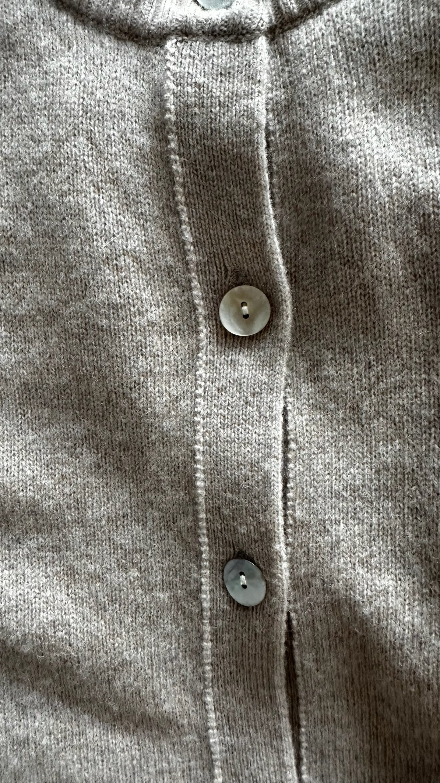 & other stories beige pure wool short sleeve knitted cardigan medium UK 10 vgc