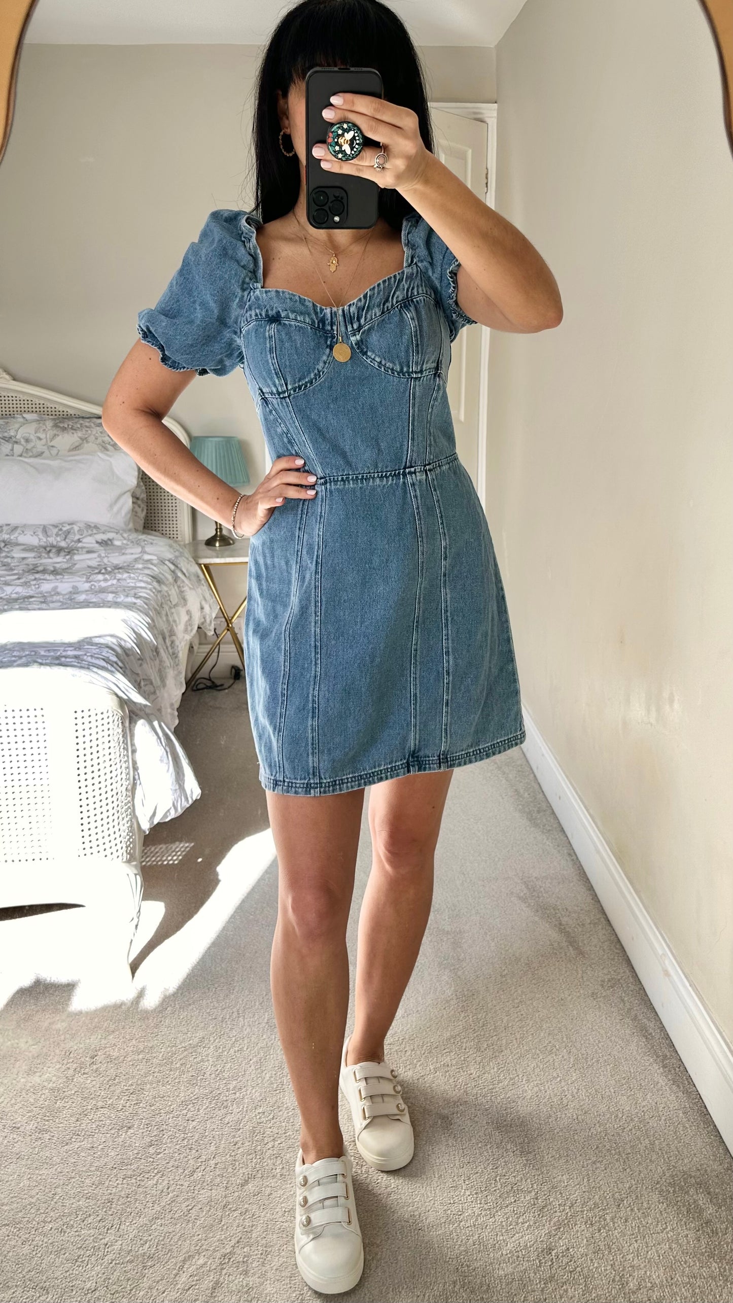 & other stories denim jeans blue mini dress small medium UK 8 10