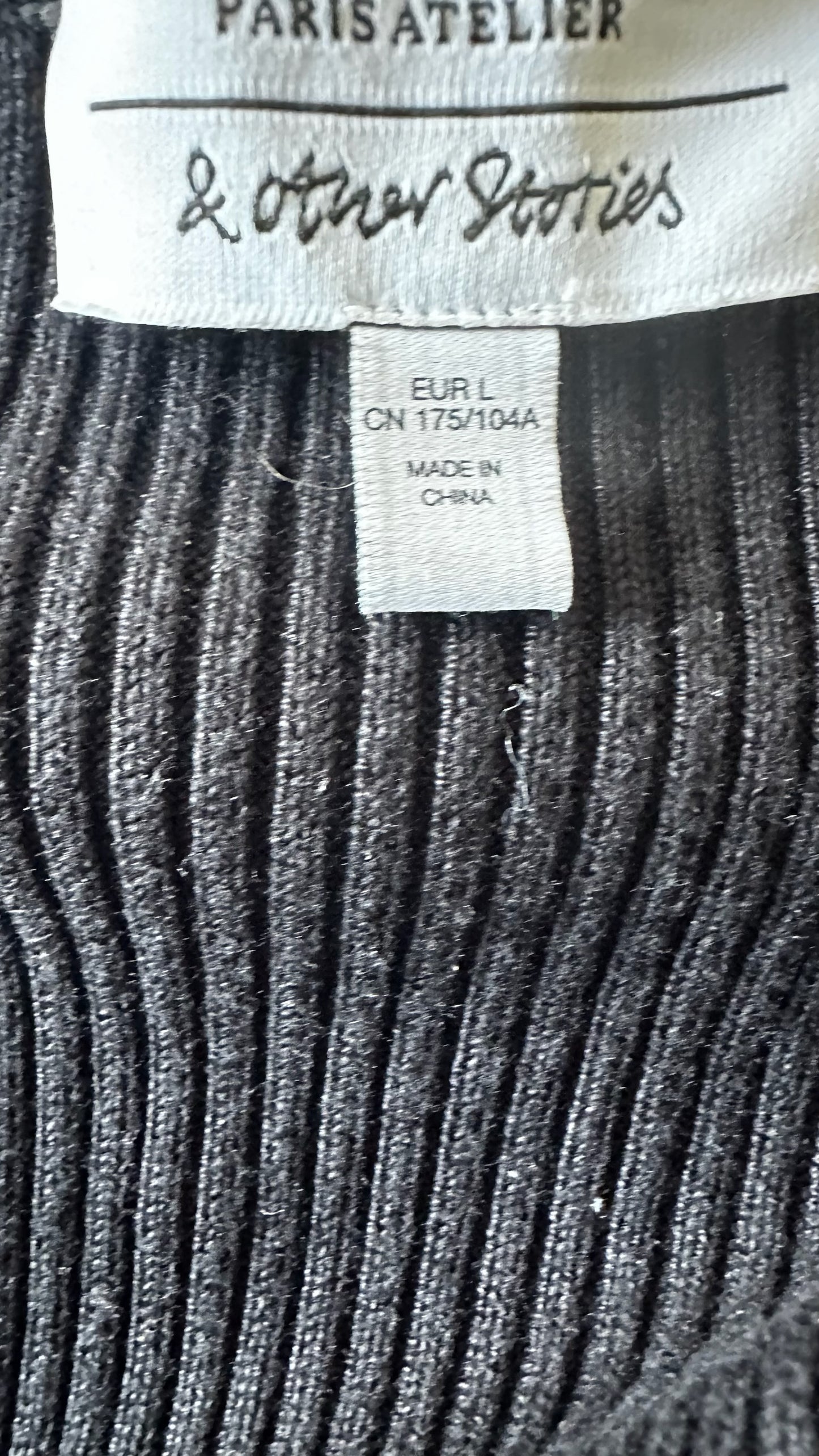 & other stories black ribbed knitted maxi dress extra large UK 14 vgc