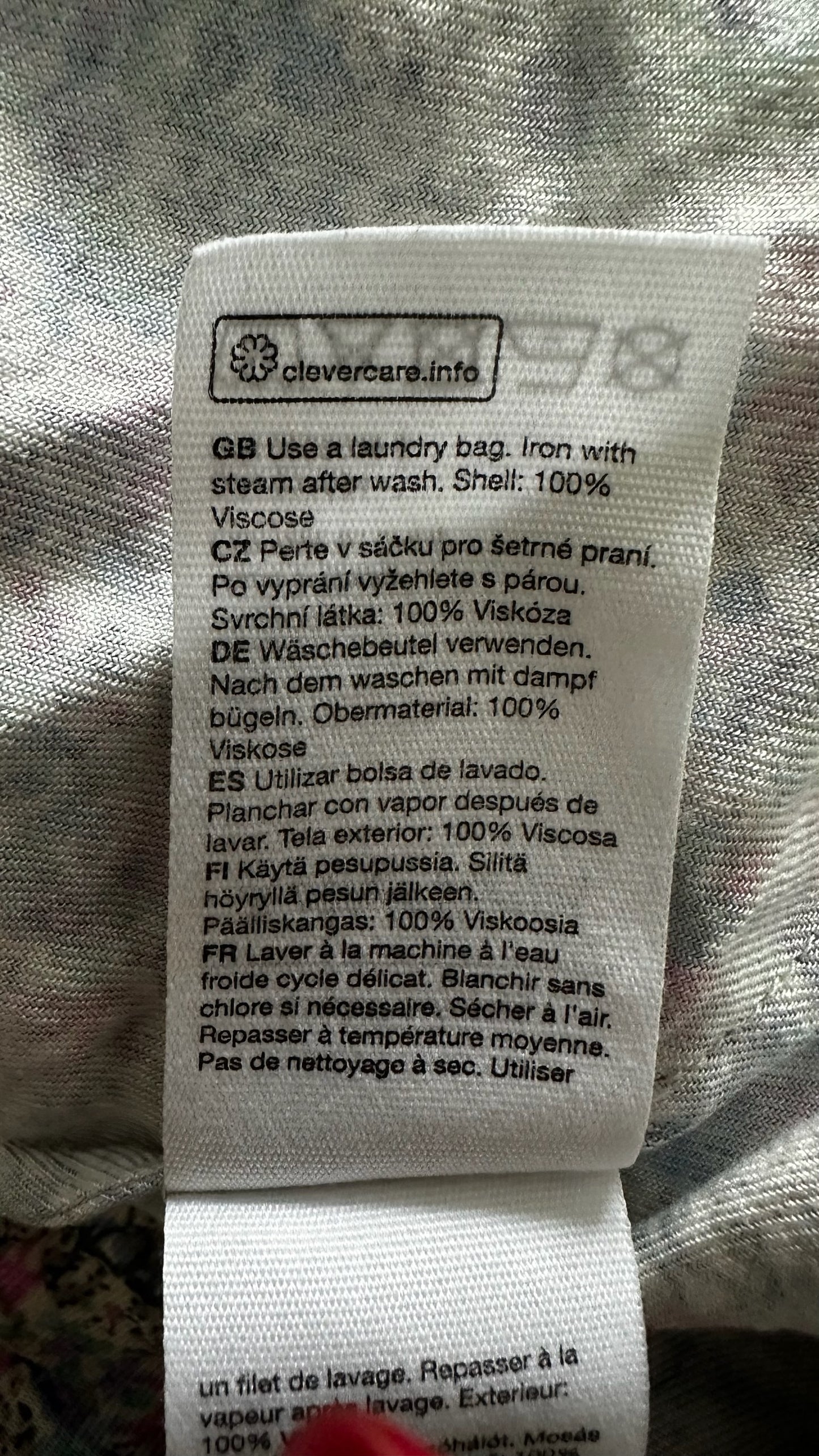 & other stories lilac pink turquoise tiered shirred prairie dress medium UK 10 vgc