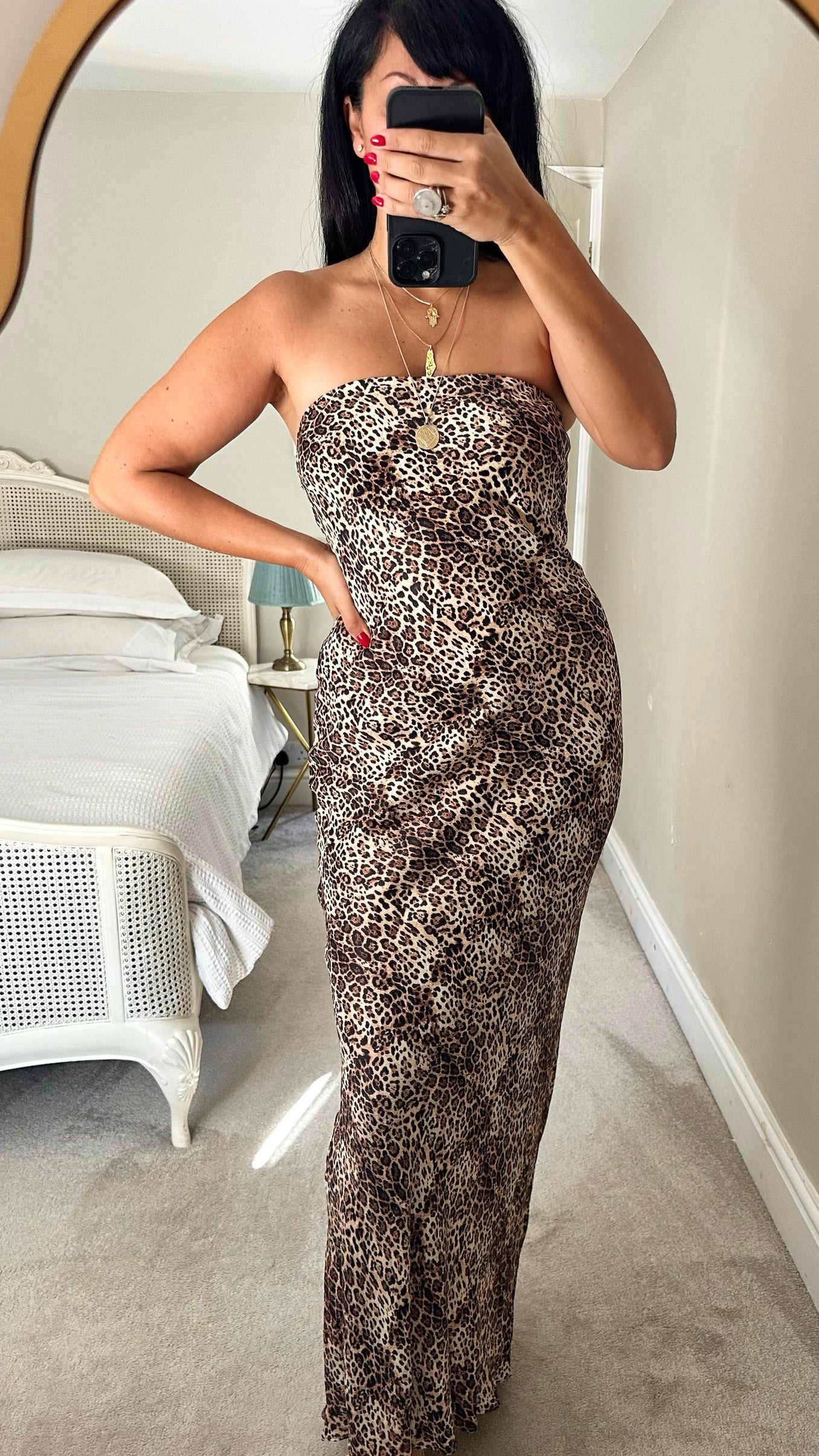 Anthropologie leopard print long maxi event dress UK 8 vgc