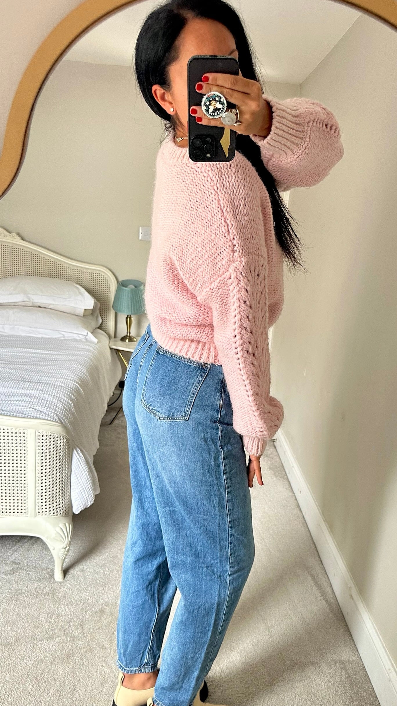 & other stories rose pink knitted wool mohair blend jumper small UK 8-10 vgc w25