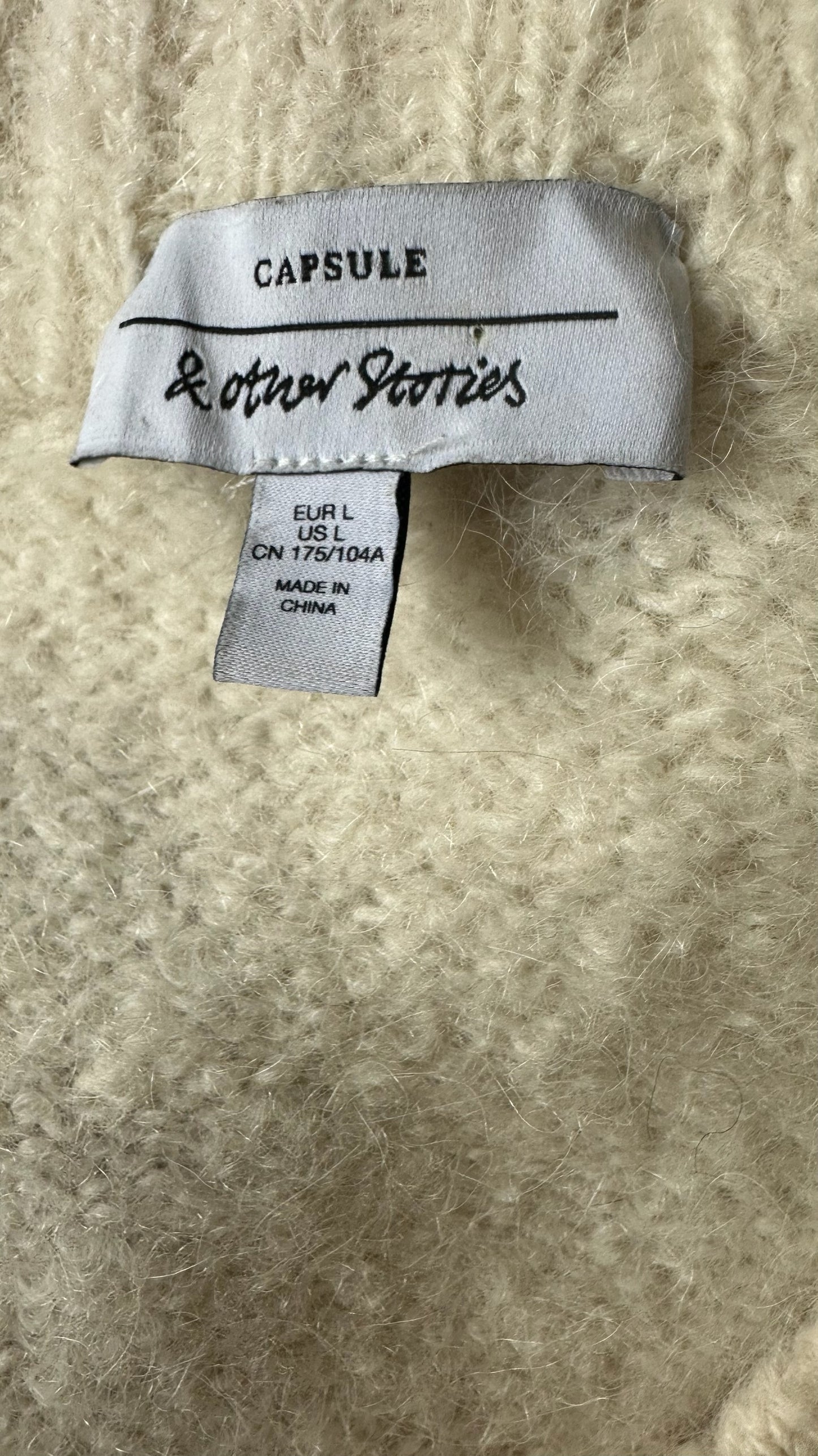 & other stories cream white alpaca blend knitted jumper oversized extra large UK 14 vgc w25