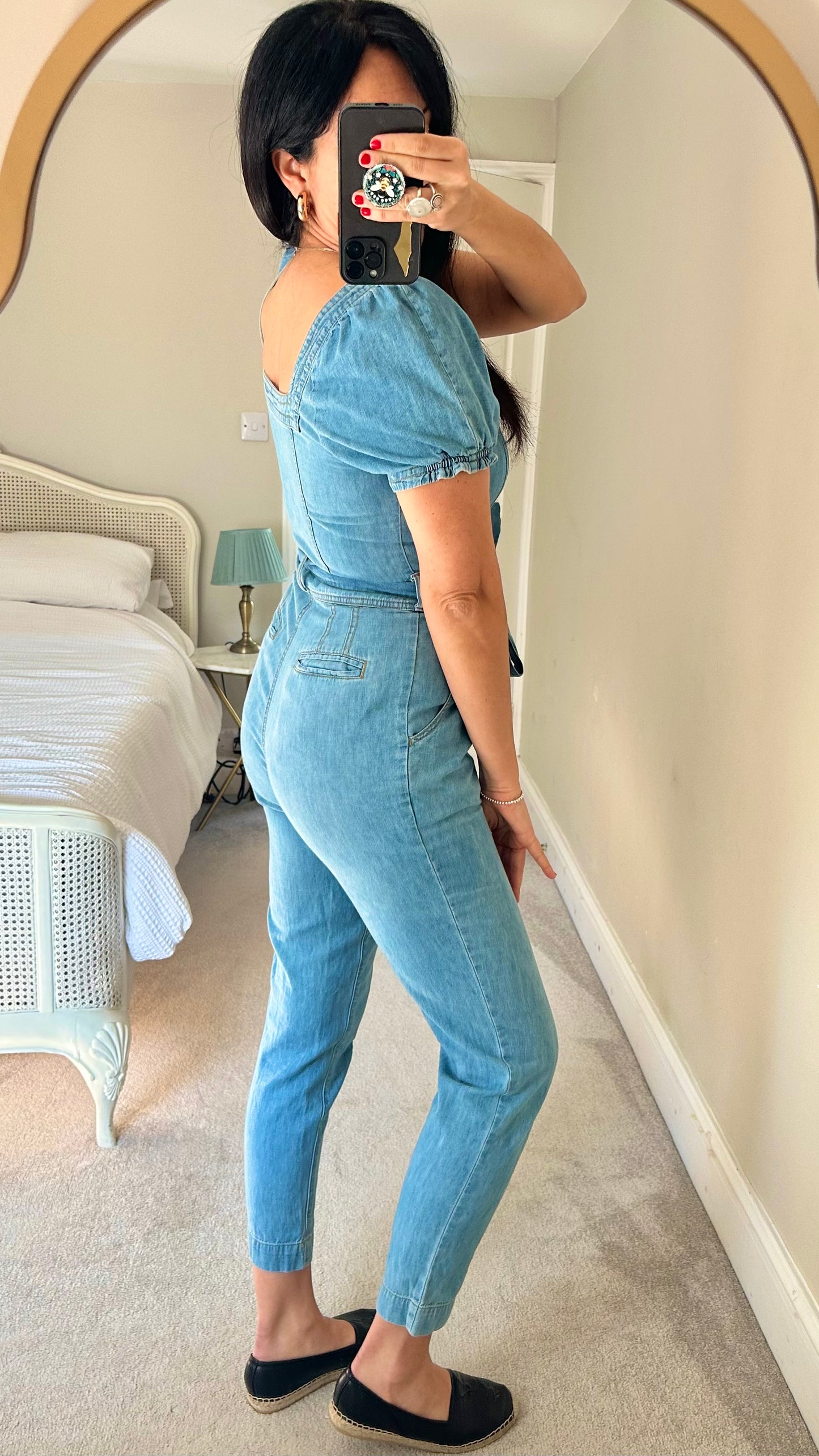 Pilcro @ Anthropologie denim jumpsuit boiler suit jeans trousersuit small UK 8 vgc