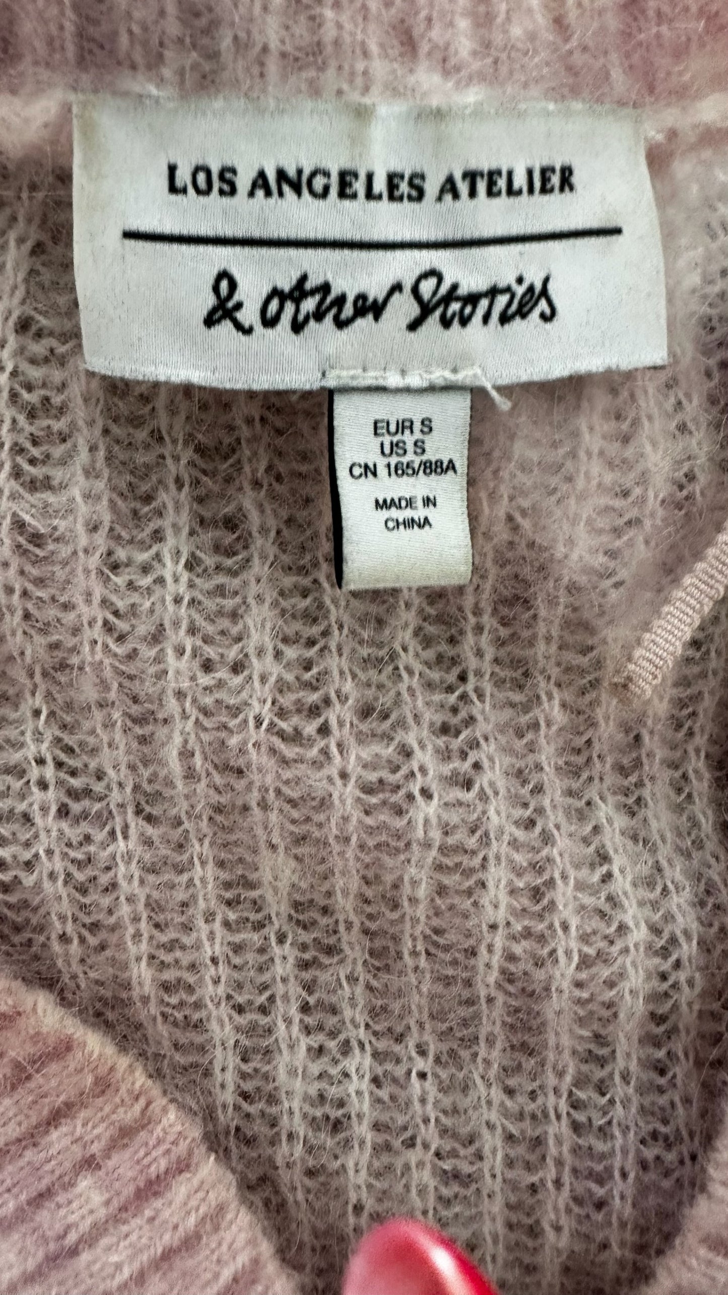 & other stories rose pink alpaca wool blend knitted cardigan small UK 8-10 vgc