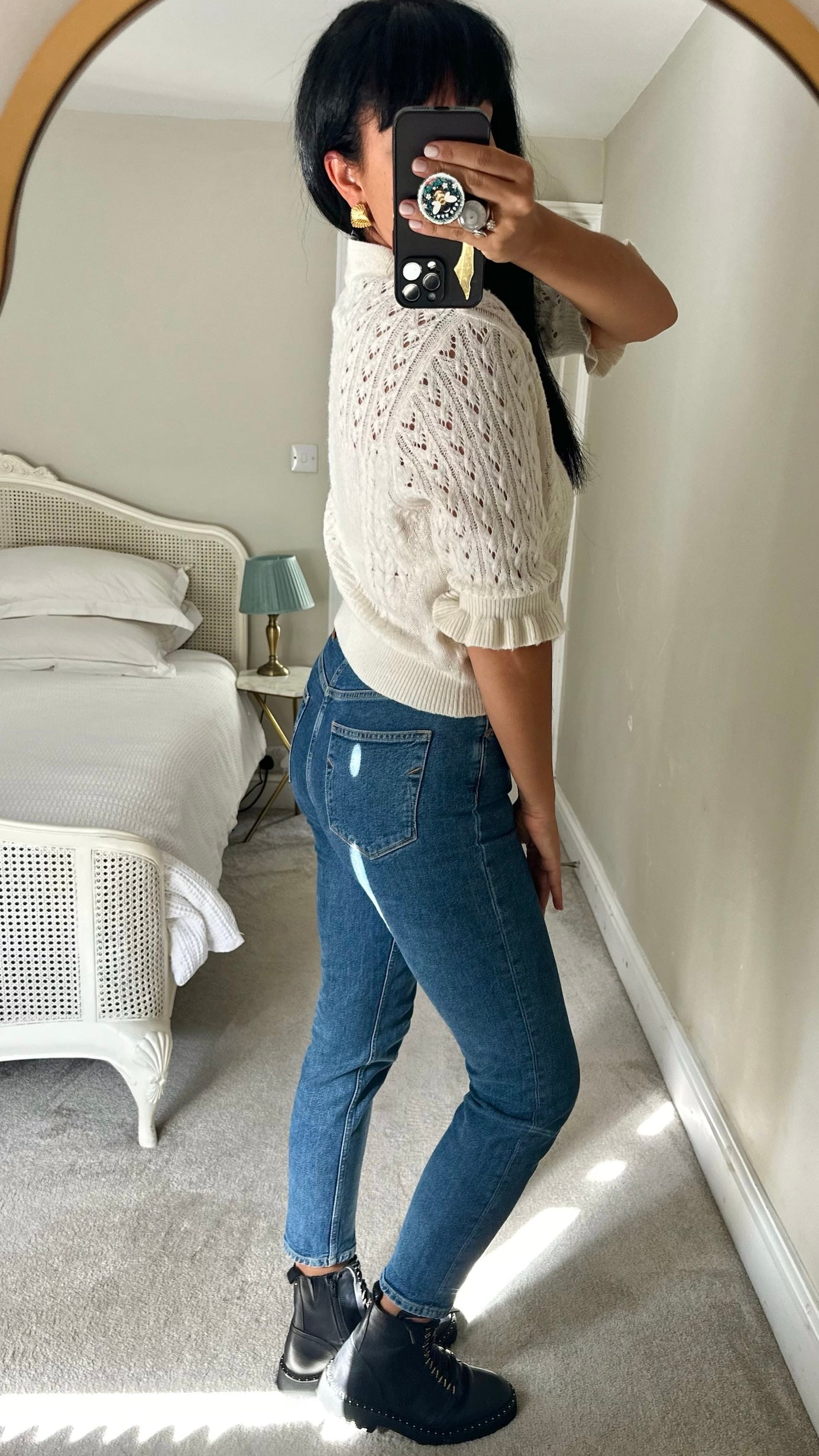 &Other stories cream white crochet knit cardigan small medium SM UK 8-10 excellent used condition