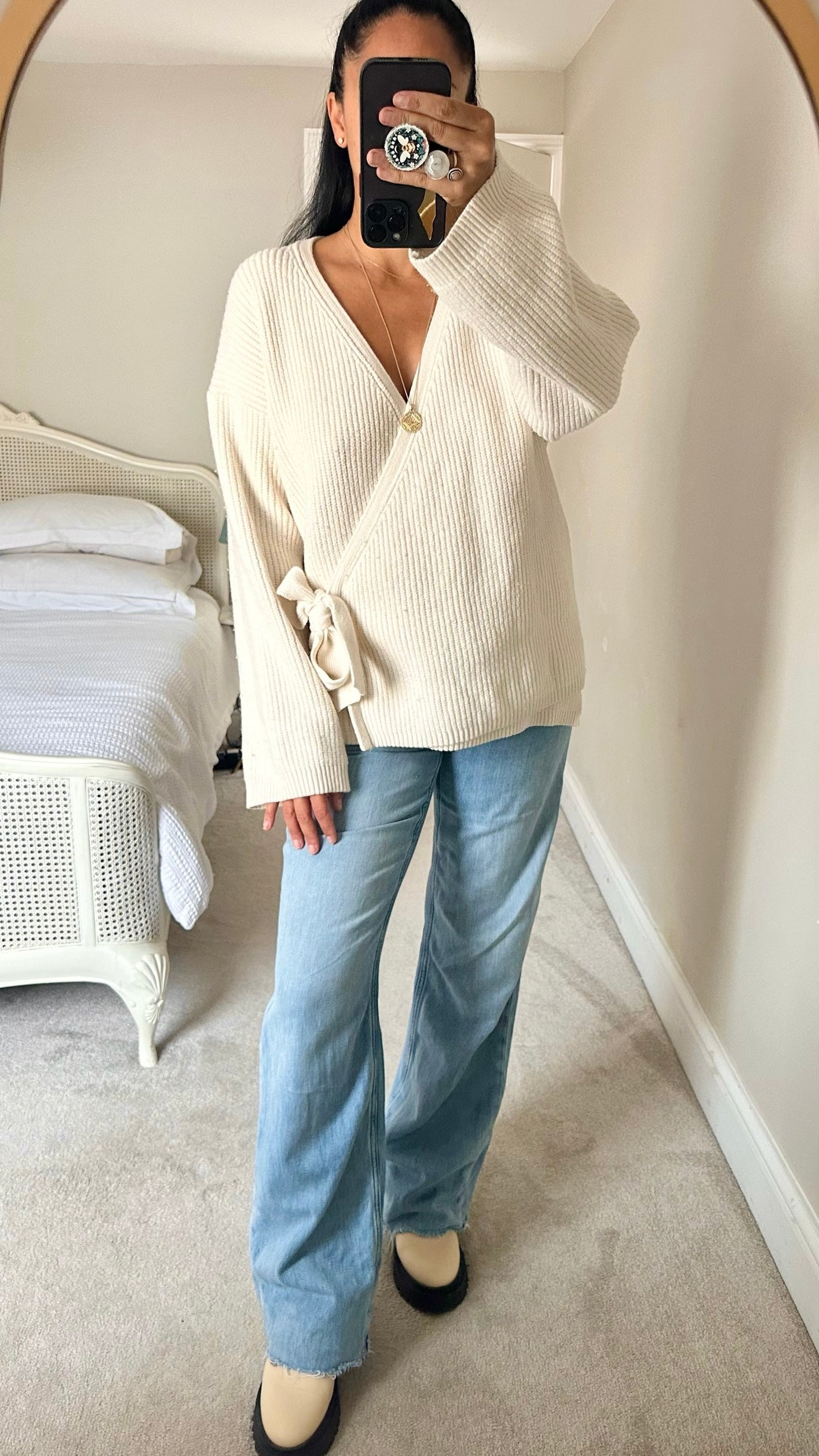 Hush cream knit wrap cardigan jumper XL extra large UK 14 excellent used condition W25