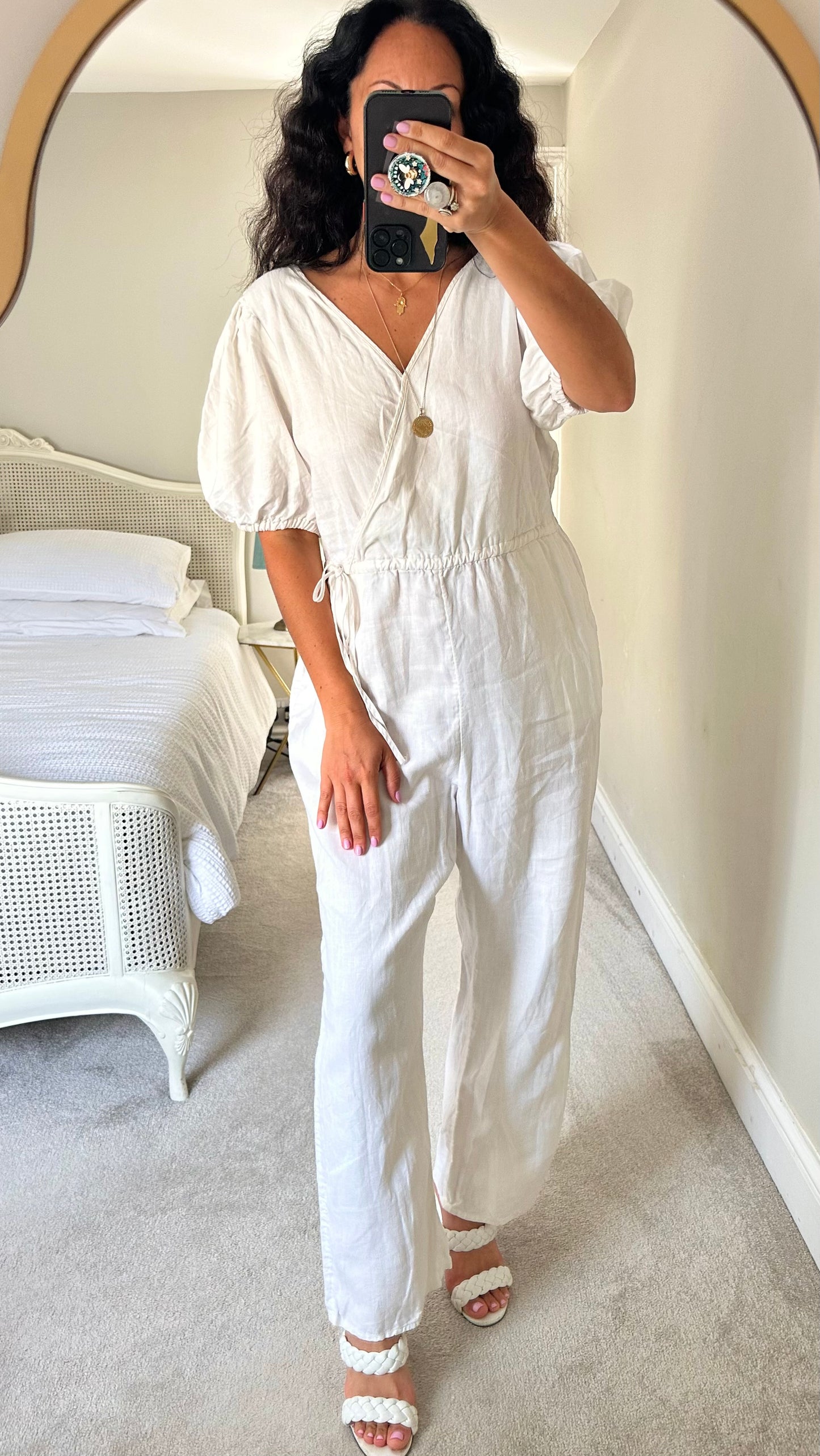 & other stories white linen jumpsuit playsuit small extra large UK 8 14 vgc
