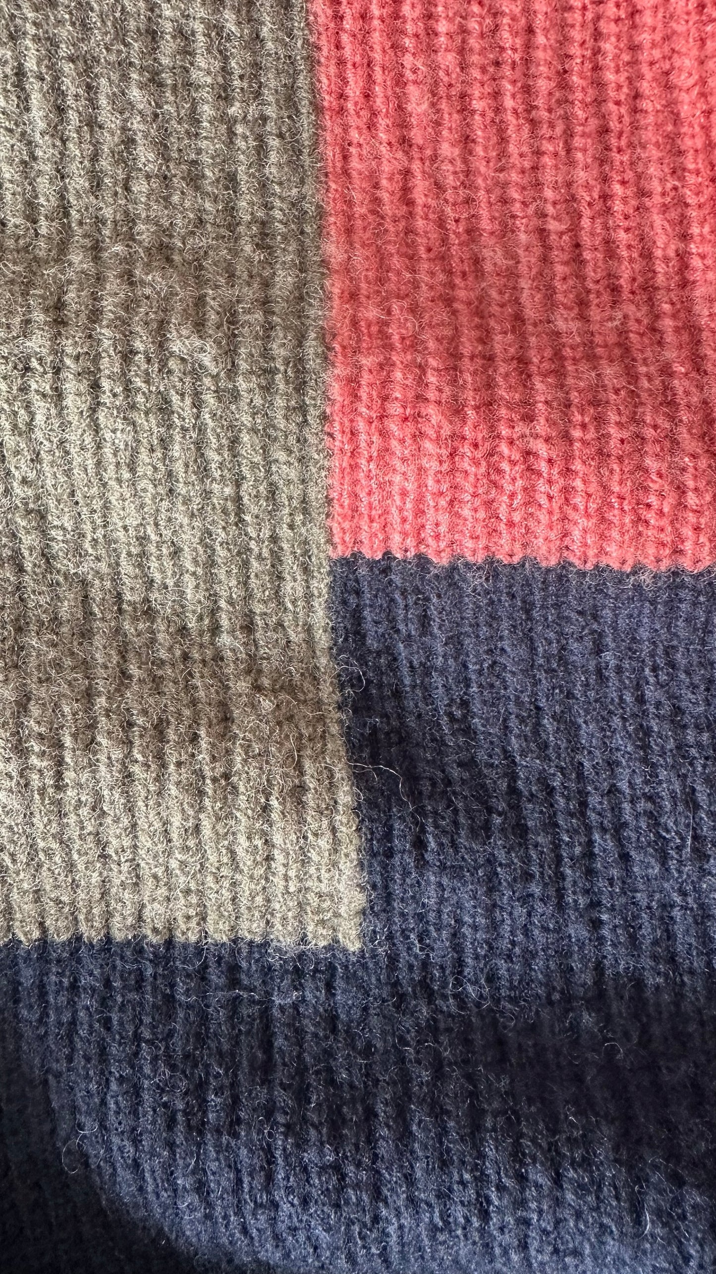 Numpth @Anthropologie navy blue coral khaki open knitted long cardigan jumper large L UK 12-14 excellent used condition