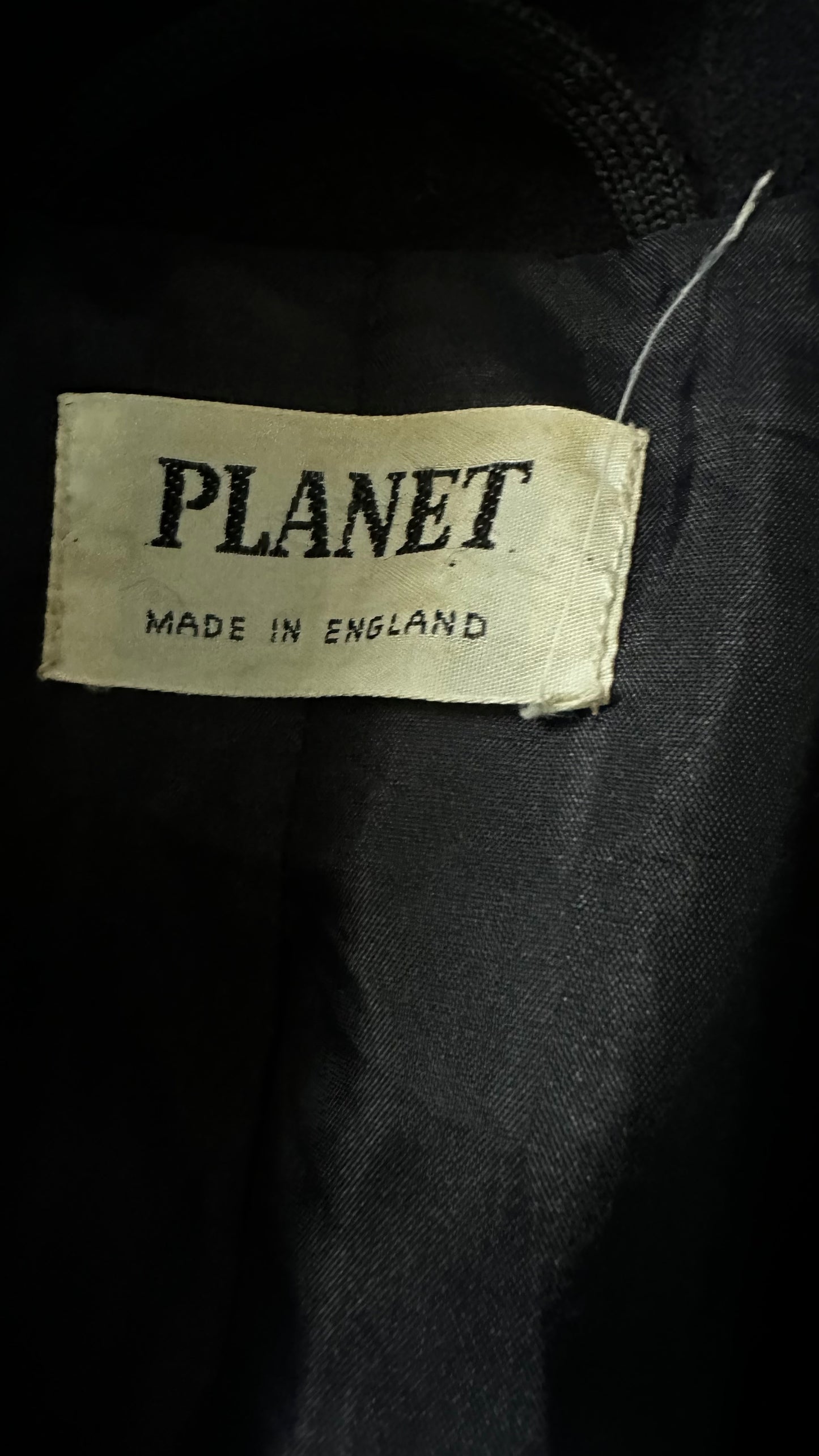 Planet vintage navy blue pure wool coat jacket extra large UK 14 vgc long