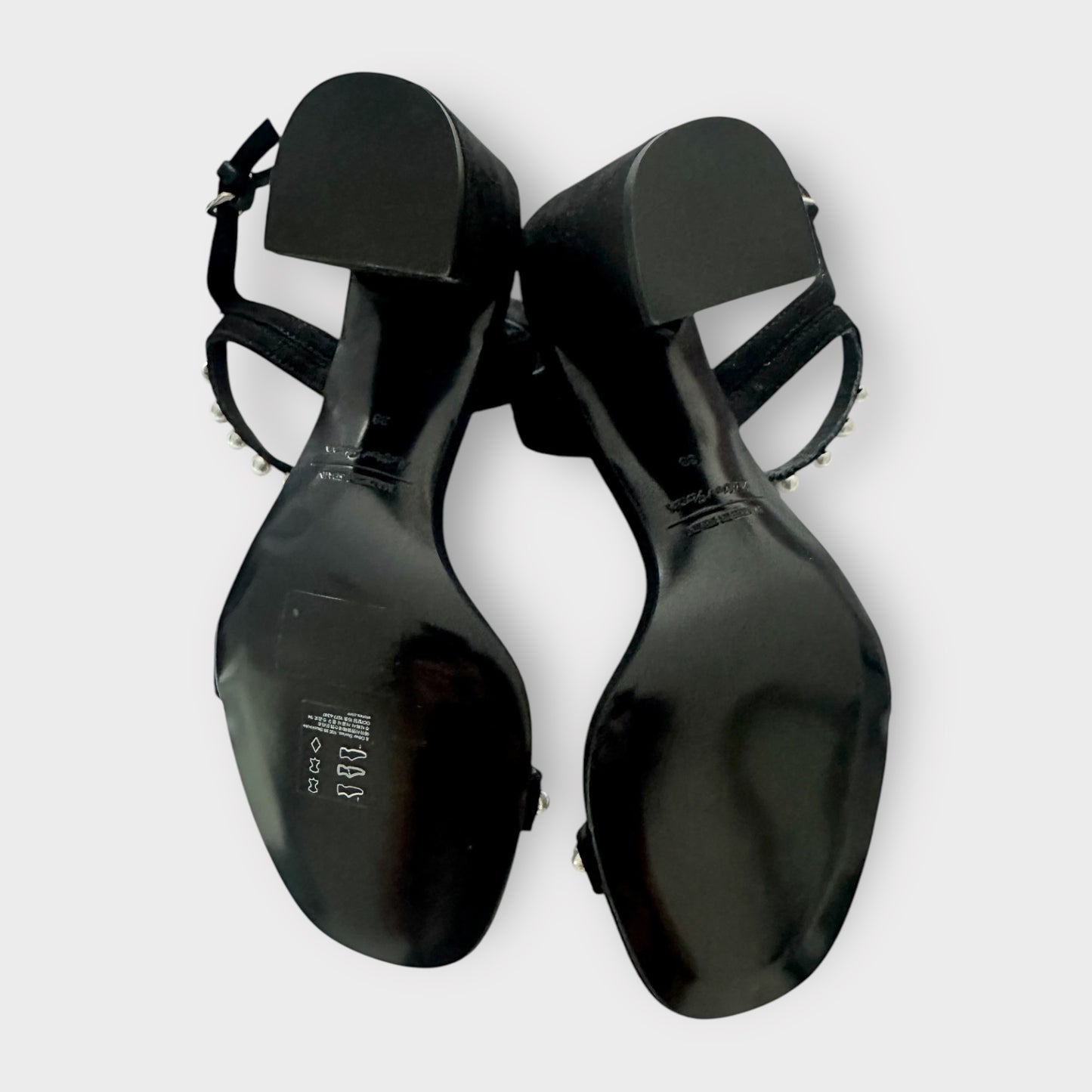 & other stories black pearl studded block heel sandal shoes UK 5 EU 38 new party