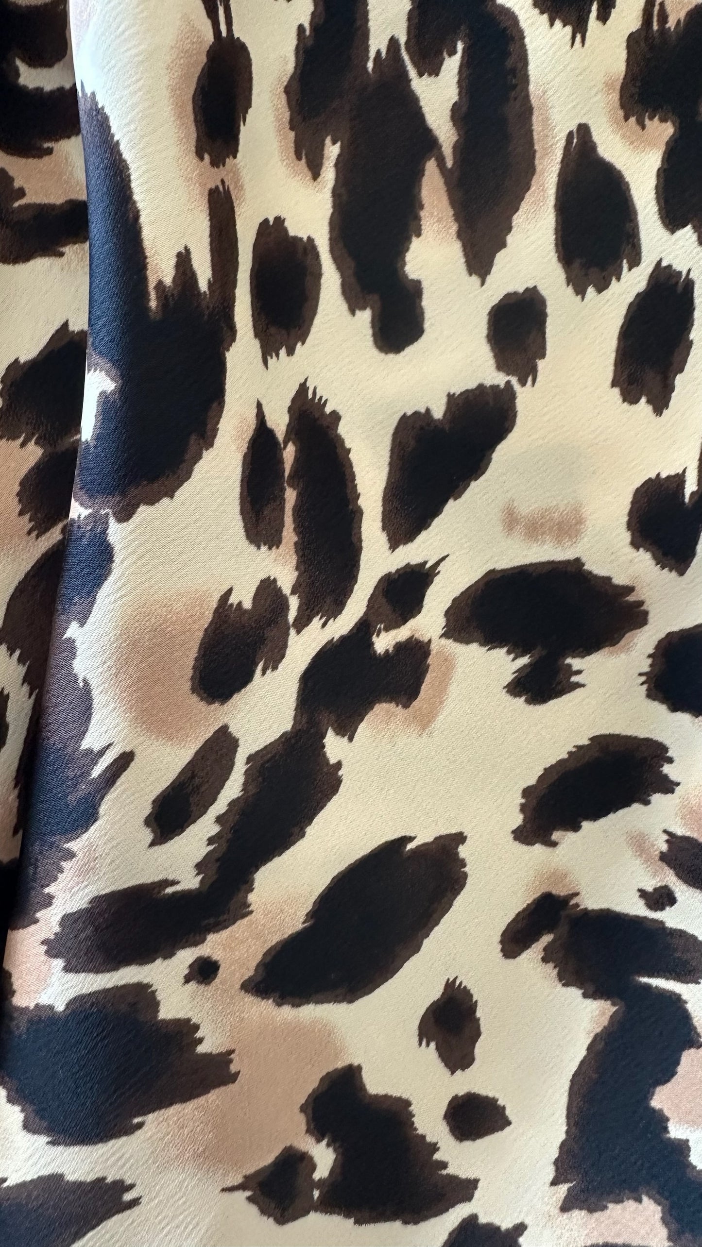 YAS leopard animal print satin midi long skirt large UK 12-14 vgc w25