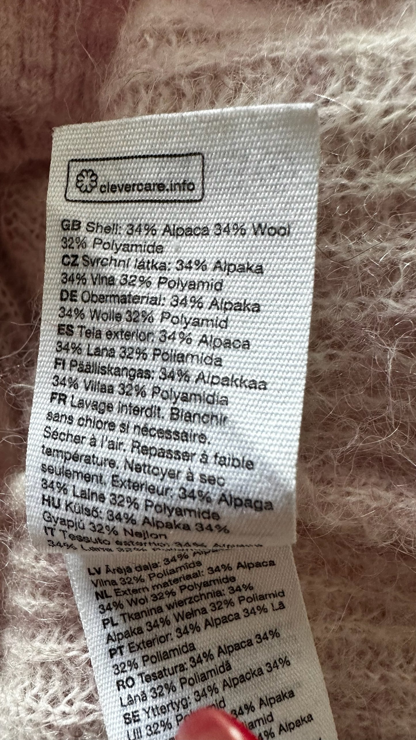 & other stories rose pink alpaca wool blend knitted cardigan small UK 8-10 vgc