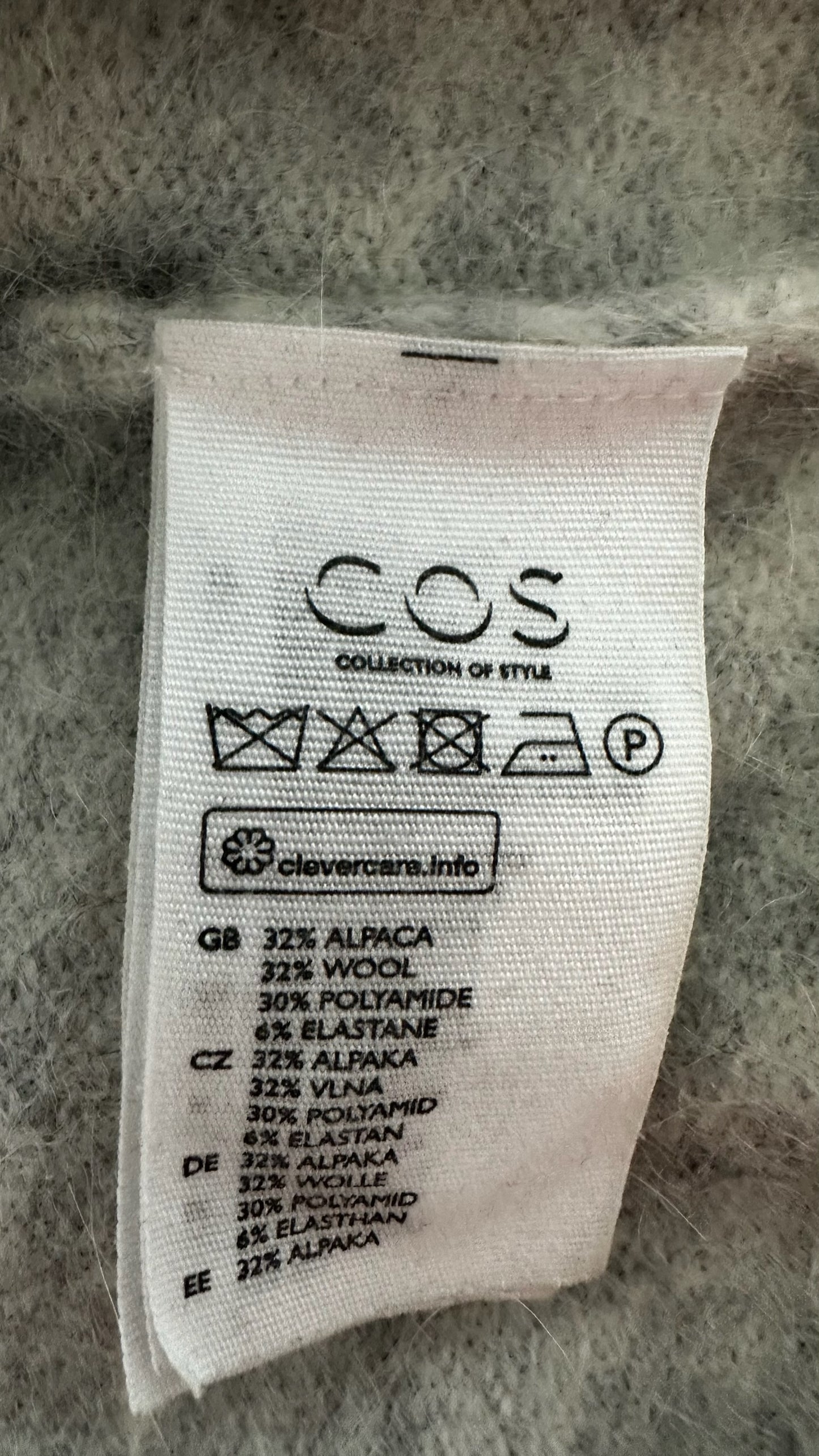 Cos grey marl alpaca wool blend wrap cardigan extra large UK 14 vgc