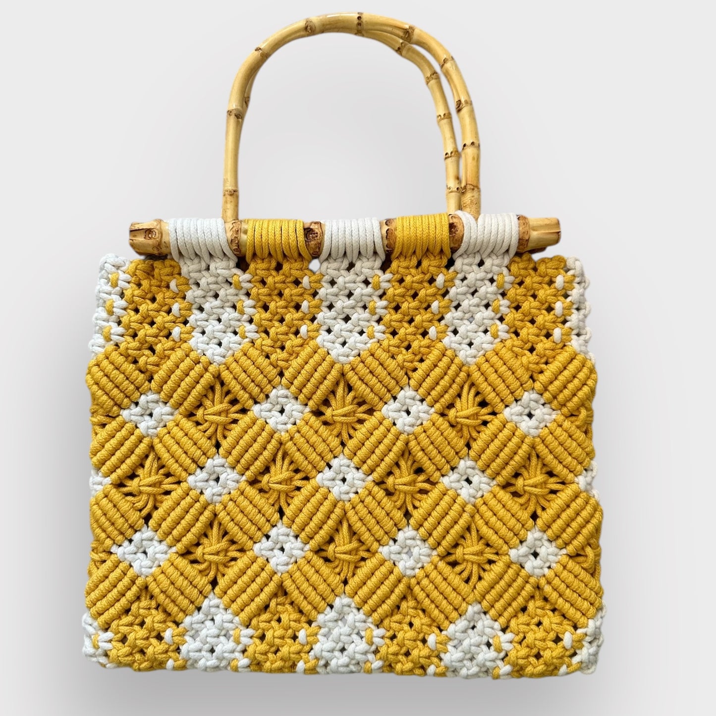 Zara mustard white crochet bag handbag small new UK 8 10 12 14