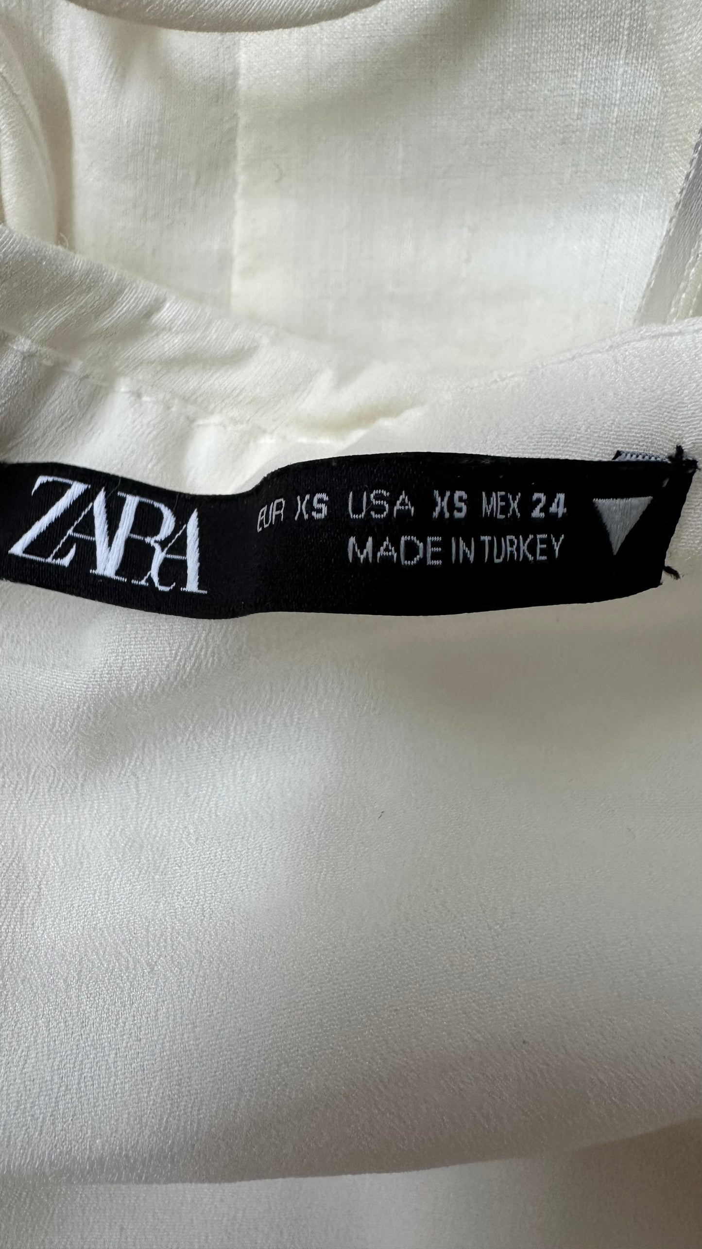 Zara white holiday side split midi backless dress extra small UK 6-8 vgc