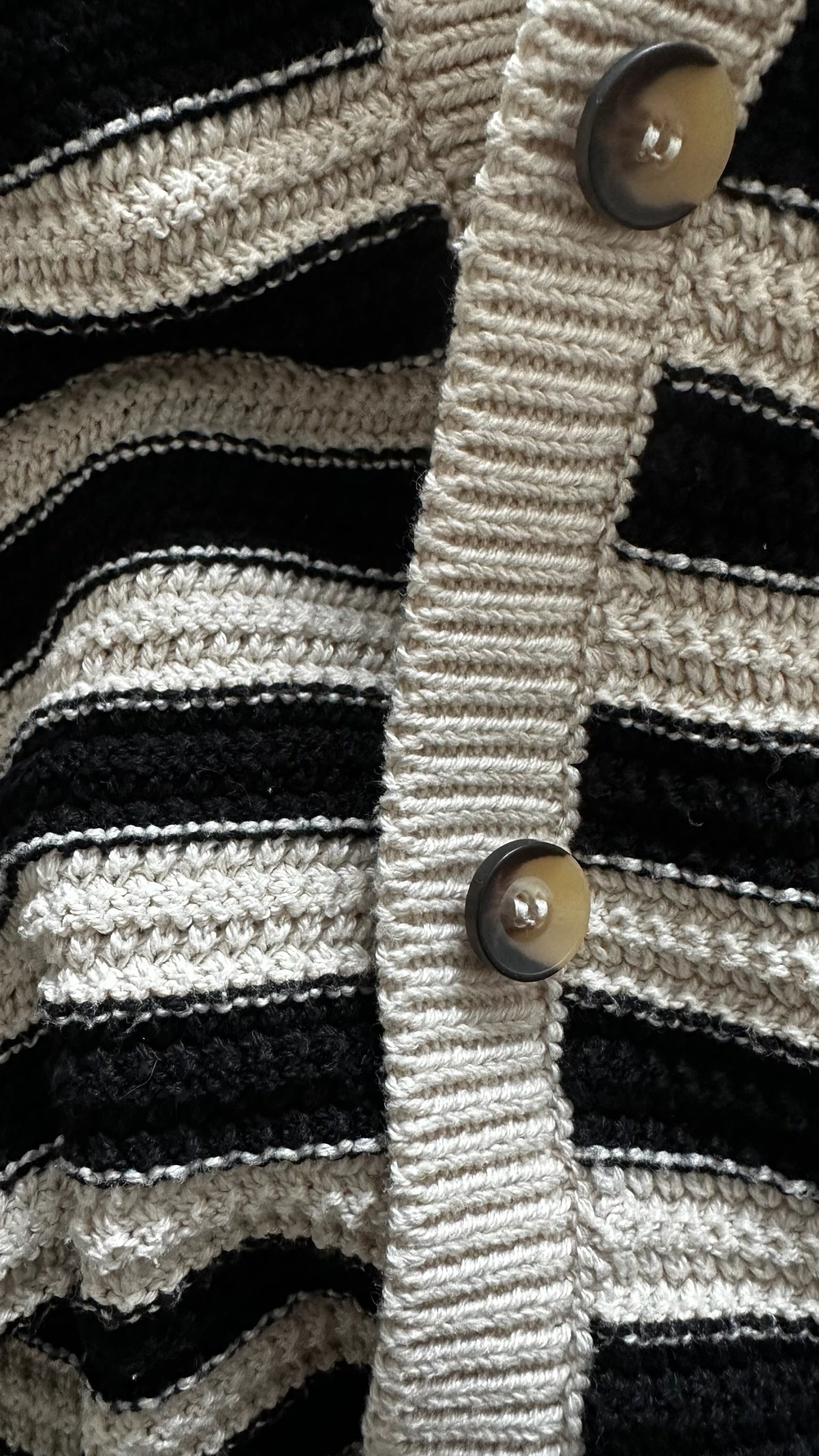 Selected femme anthropologie black cream knitted cardigan small UK 8-10