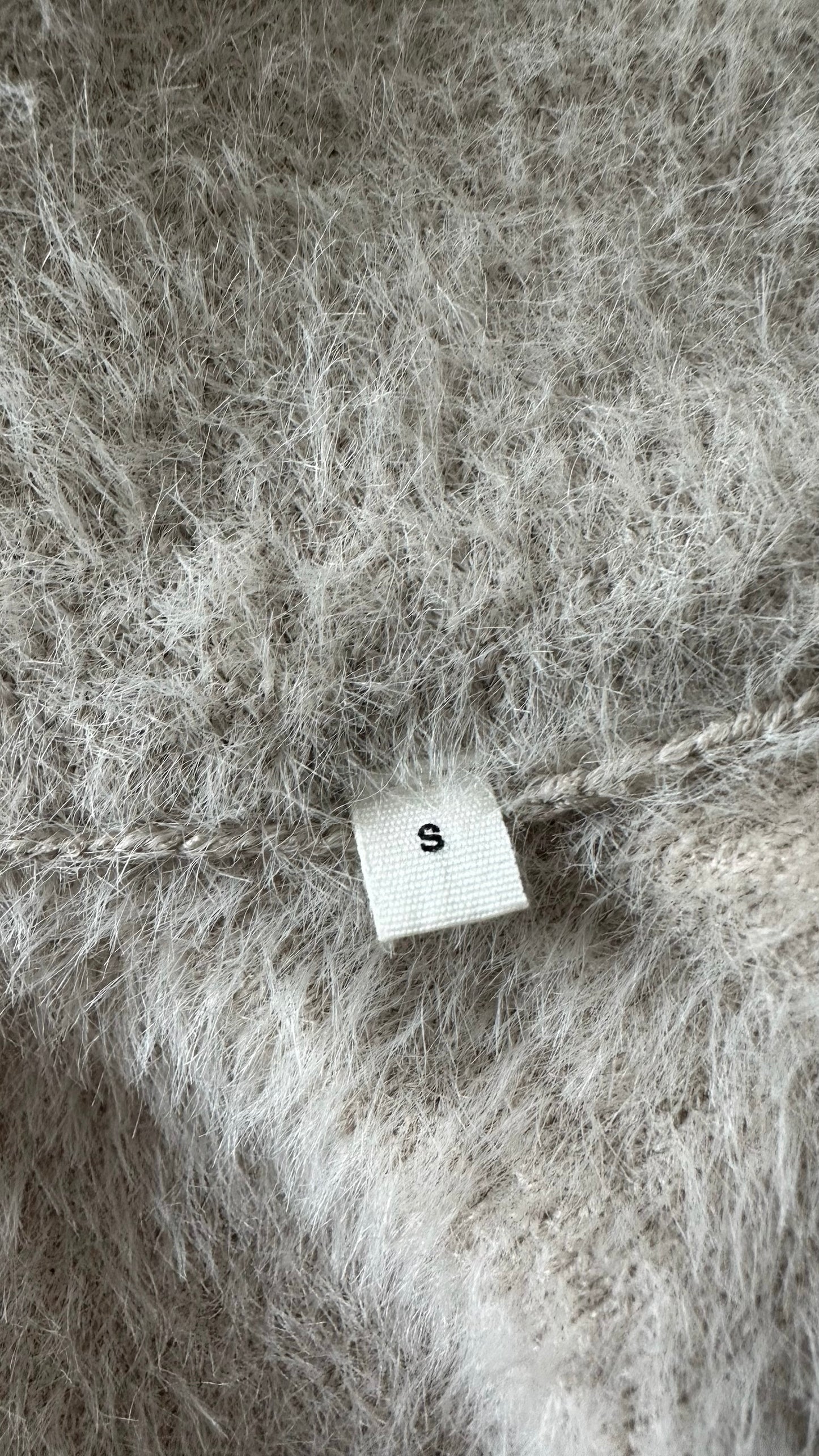 Yaya women stone beige fluffy button up shacket small medium SM UK 8-10