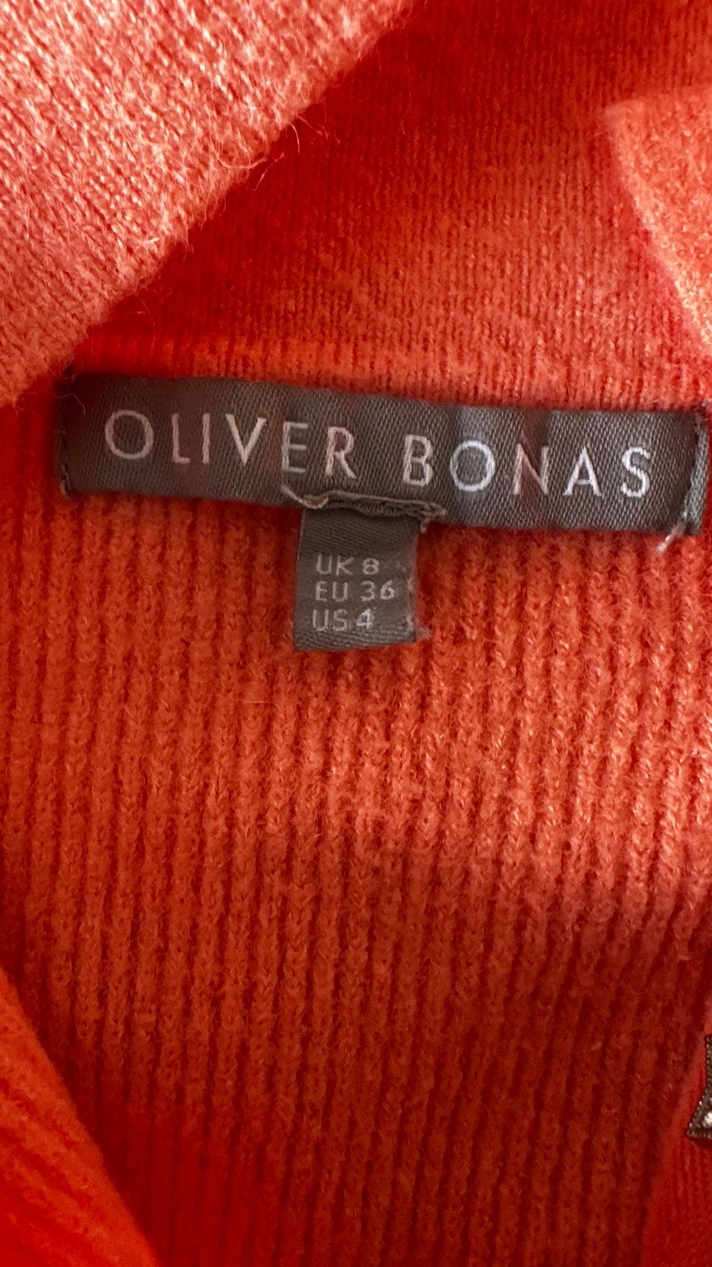 Oliver bonas coral star button knitted jumper small S UK 8 excellent used condition