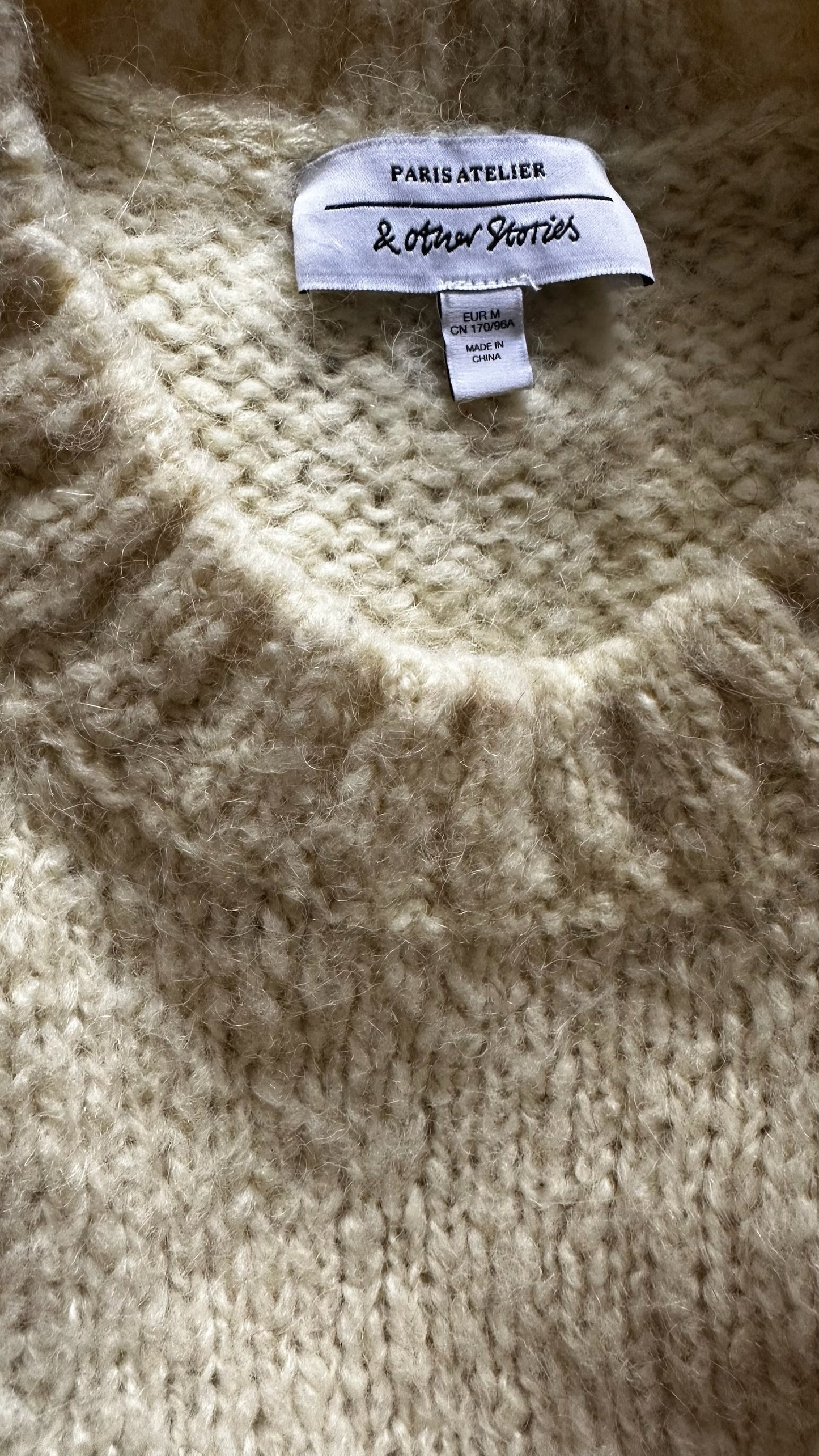 & other stories lemon yellow alpaca blend knitted tabard large UK 12-14 vgc