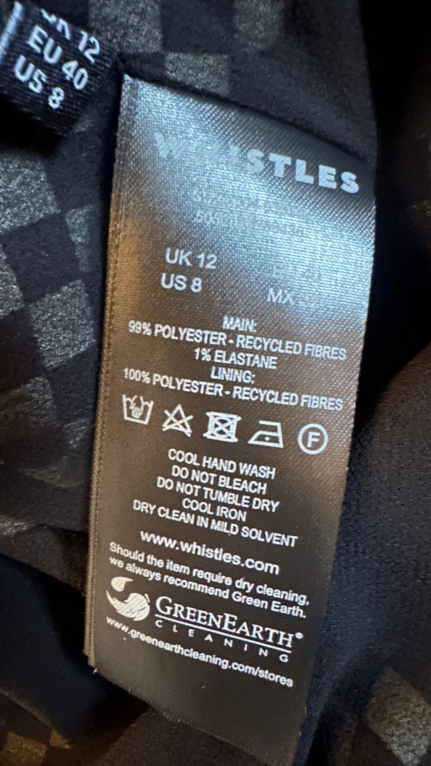 Whistles black cream chequered midi long dress UK 12 vgc event