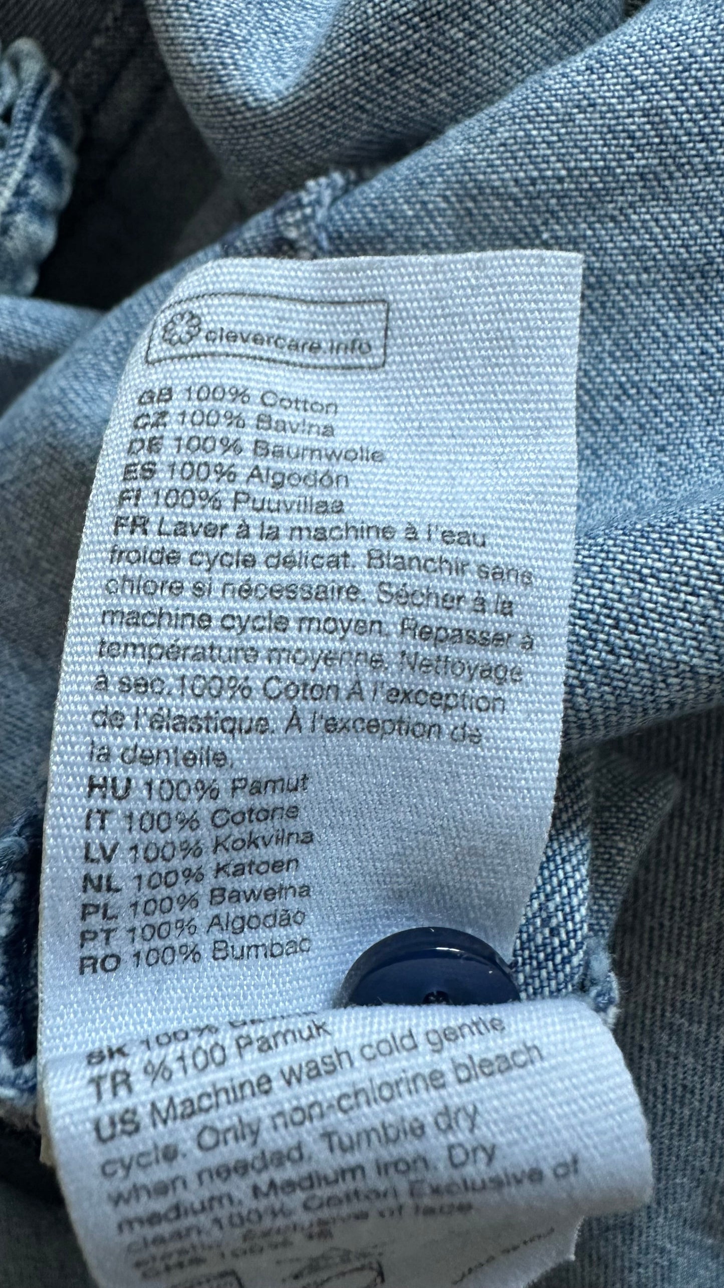 & other stories denim frill collar button up mini dress large UK 16 vgc casual