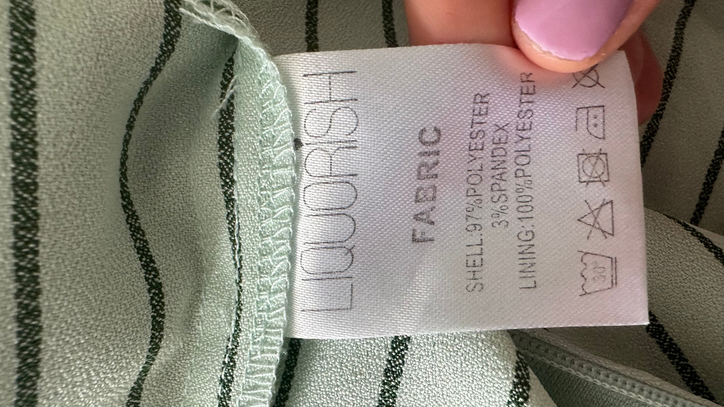 Liquorice mint green pinstripe jumpsuit trousersuit small UK 8 vgc