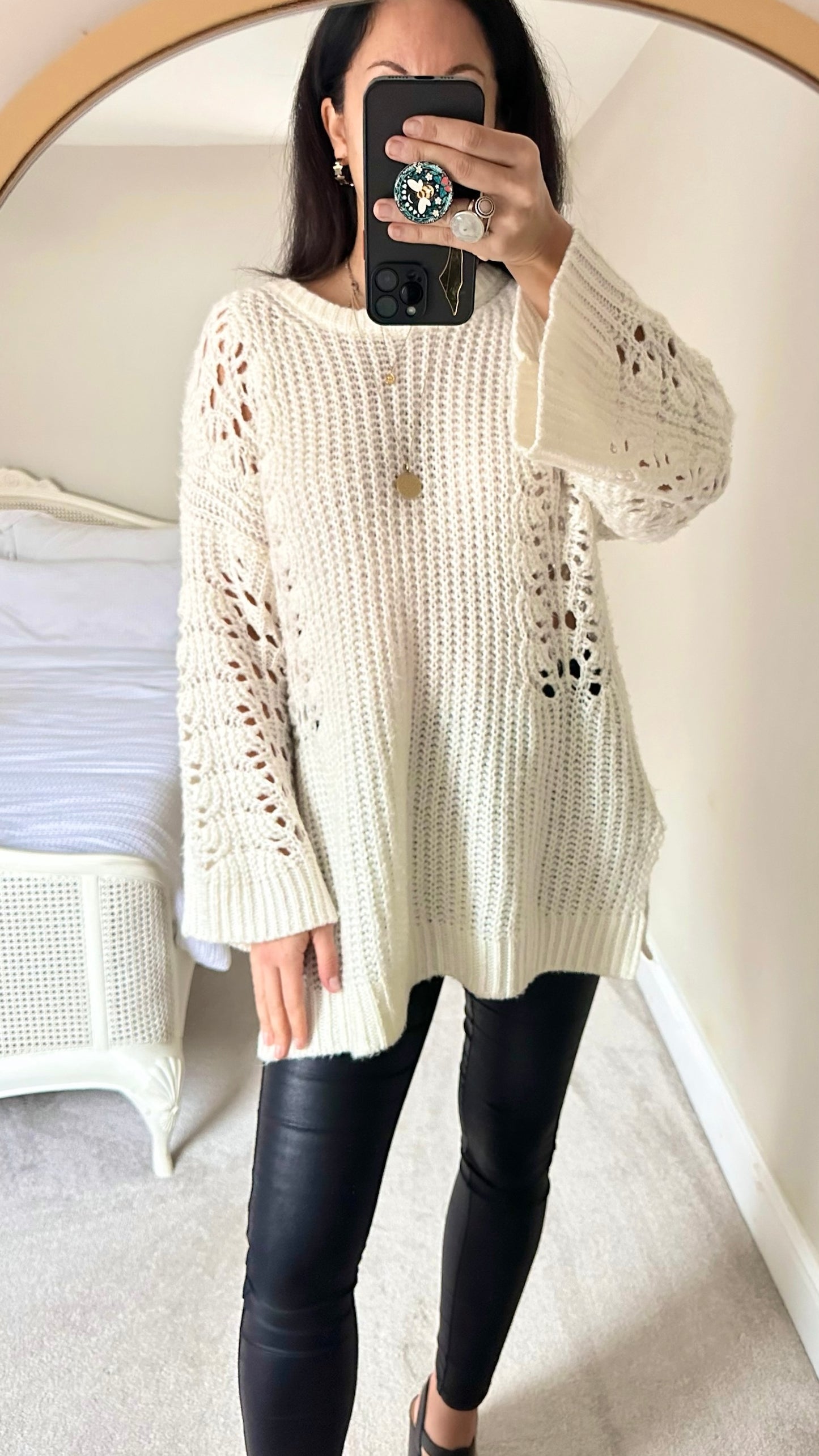 Pilcro @Anthropolgie cream oversized jumper small S UK 10 vgc