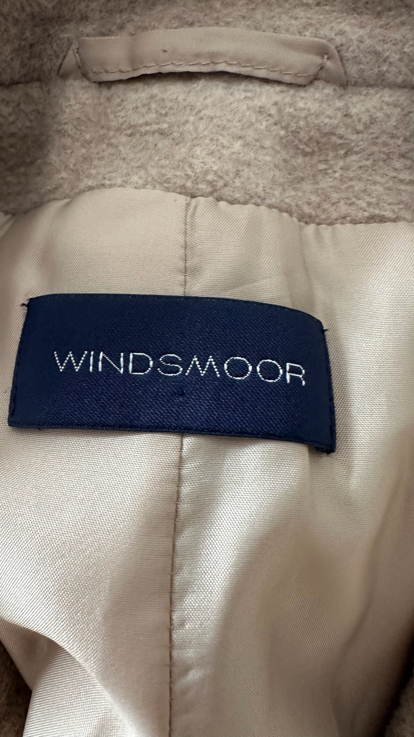 Windsmoor beige angora wool blend vintage coat extra large UK 14 vgc