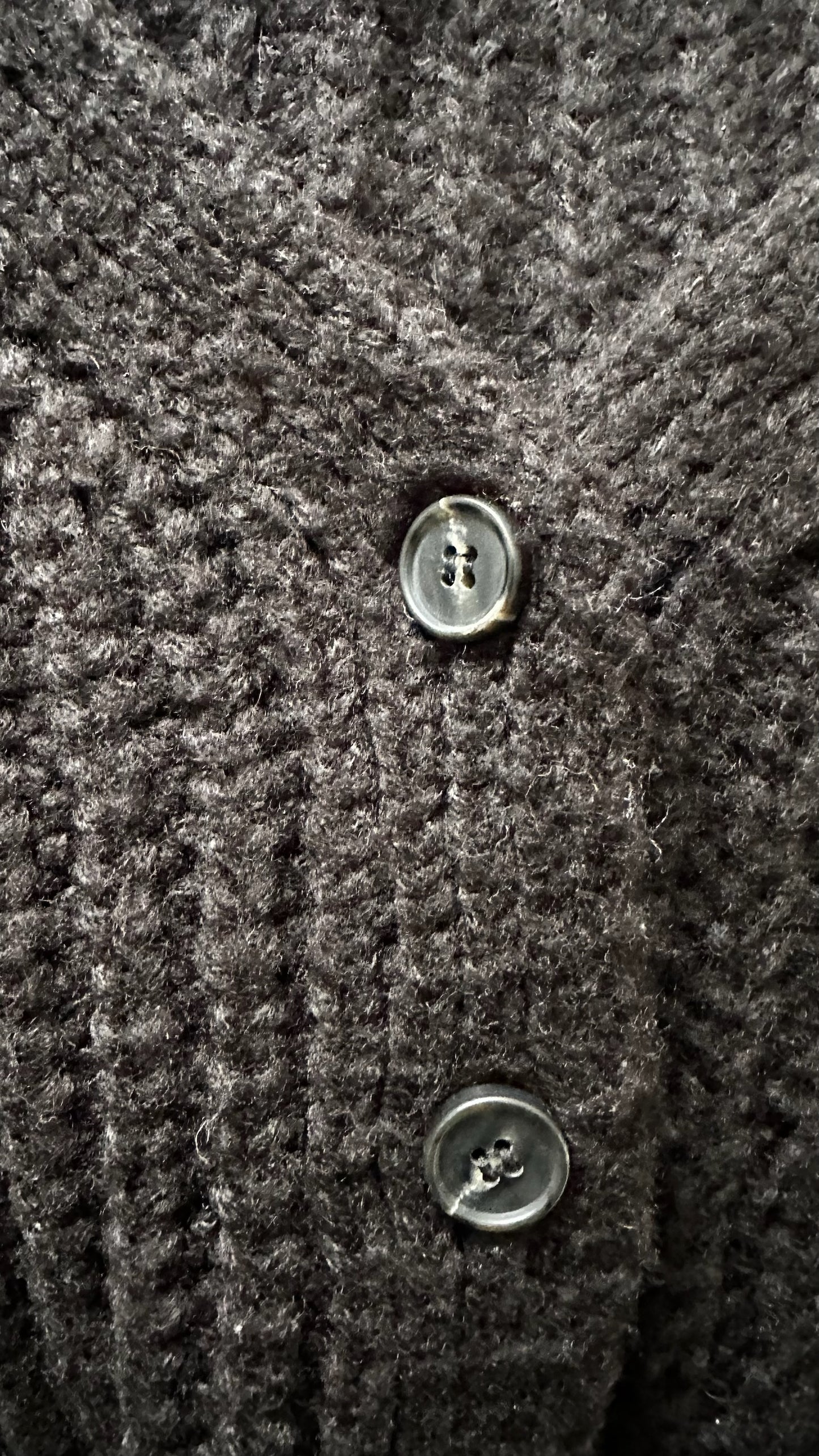 Oak + Fort black chunky knit wool blend cardigan large UK 12 vgc