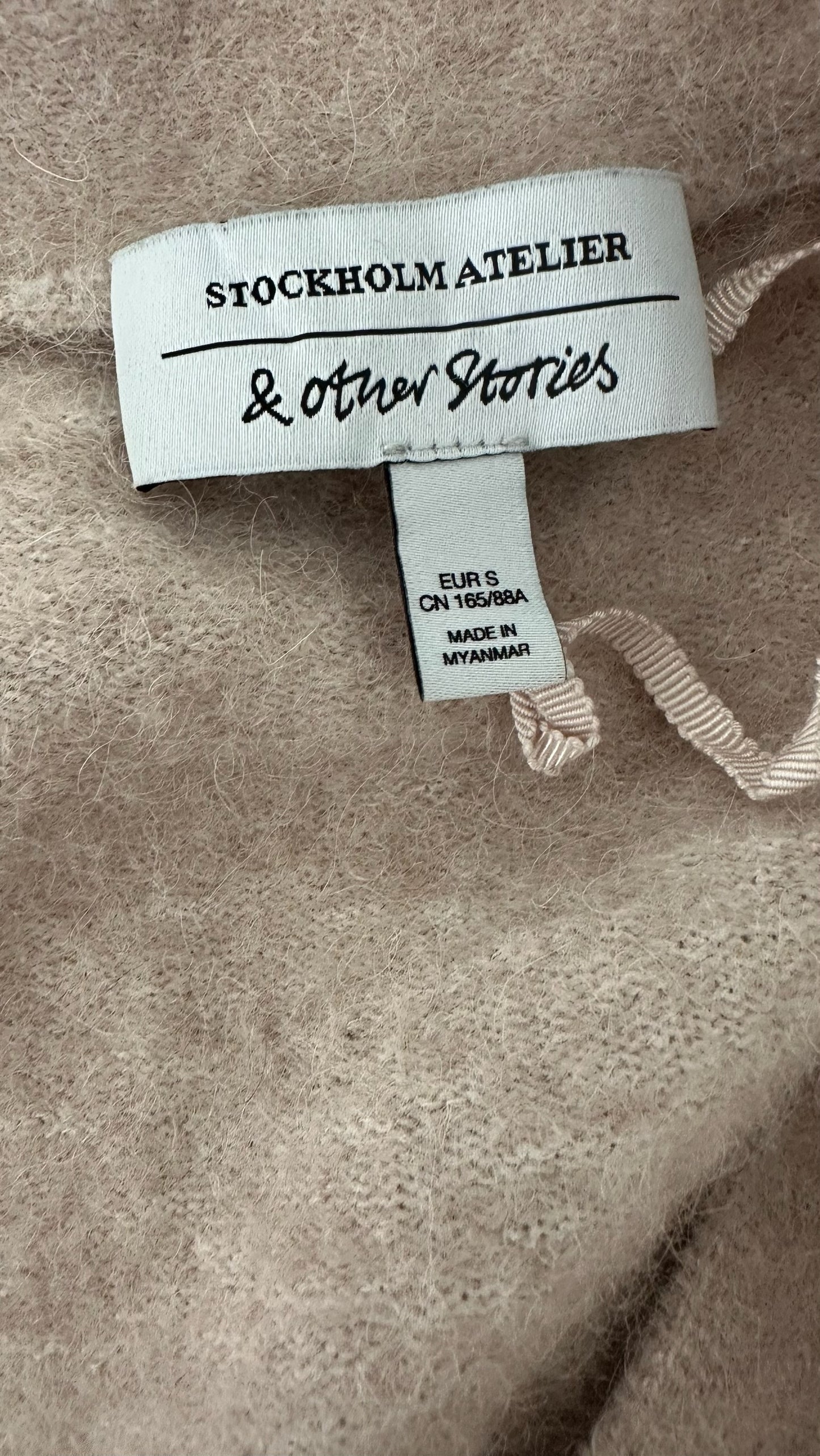 & other stories beige cream alpaca blend knitted wool cardigan jumper medium UK 10 vgc w25
