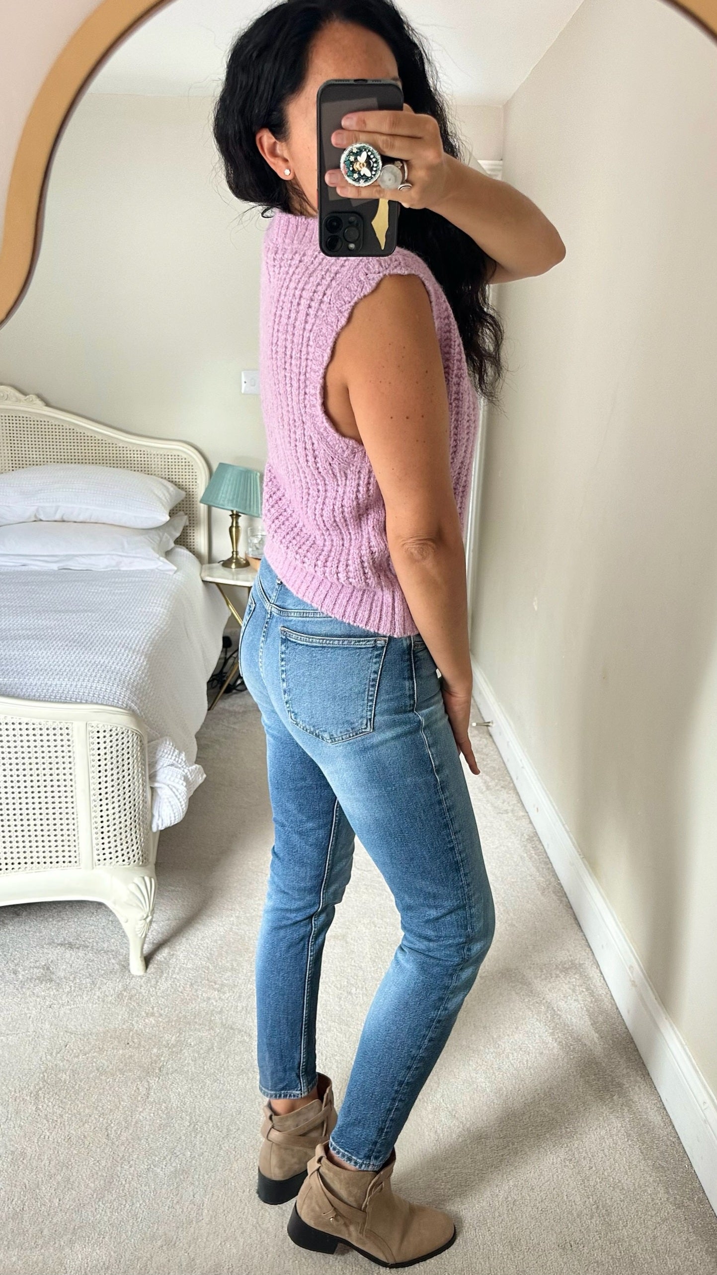 & other stories pastel pink alpaca wool blend knitted casual vest top small medium UK 8-10 vgc