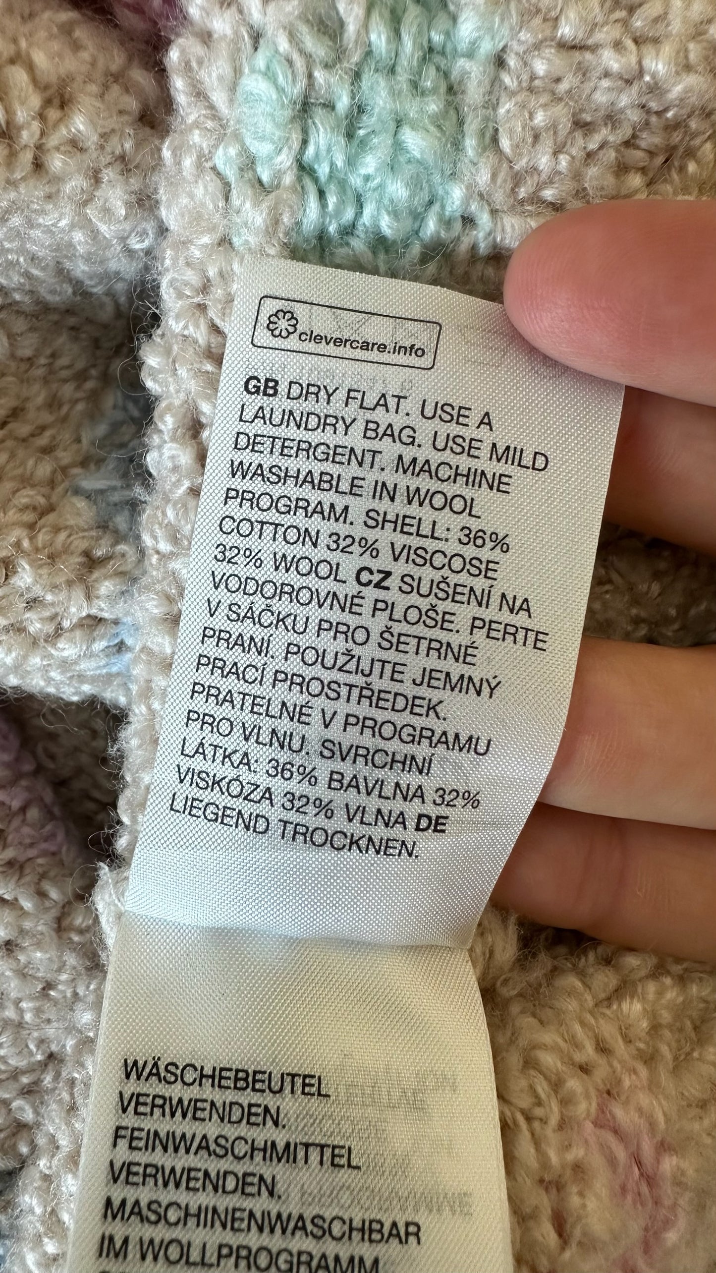 & other stories beige pink polka dot wool blend knitted jumper large UK 12 vgc w25