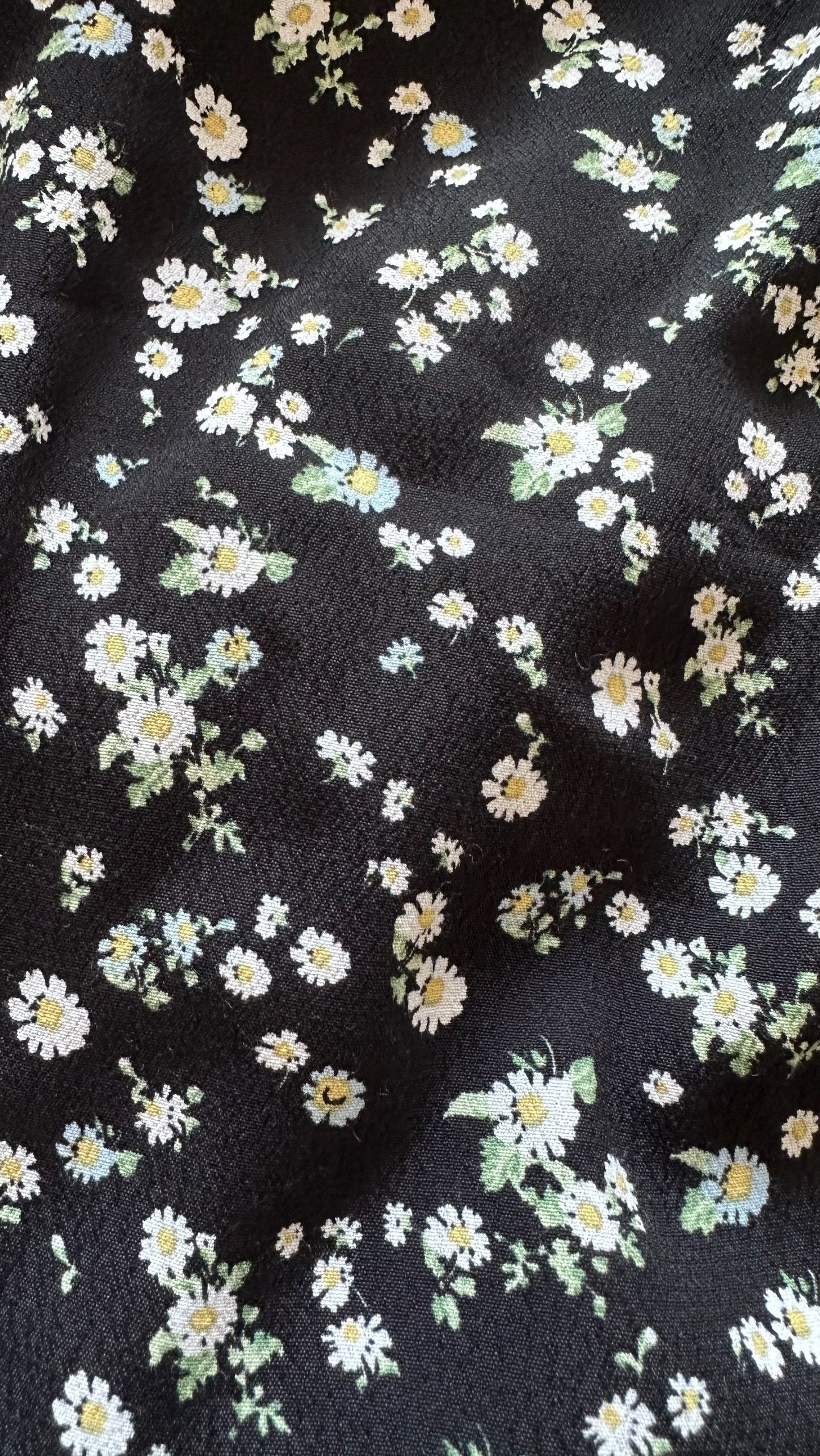 & other stories black daisy print side split dress medium UK 10-12 vgc