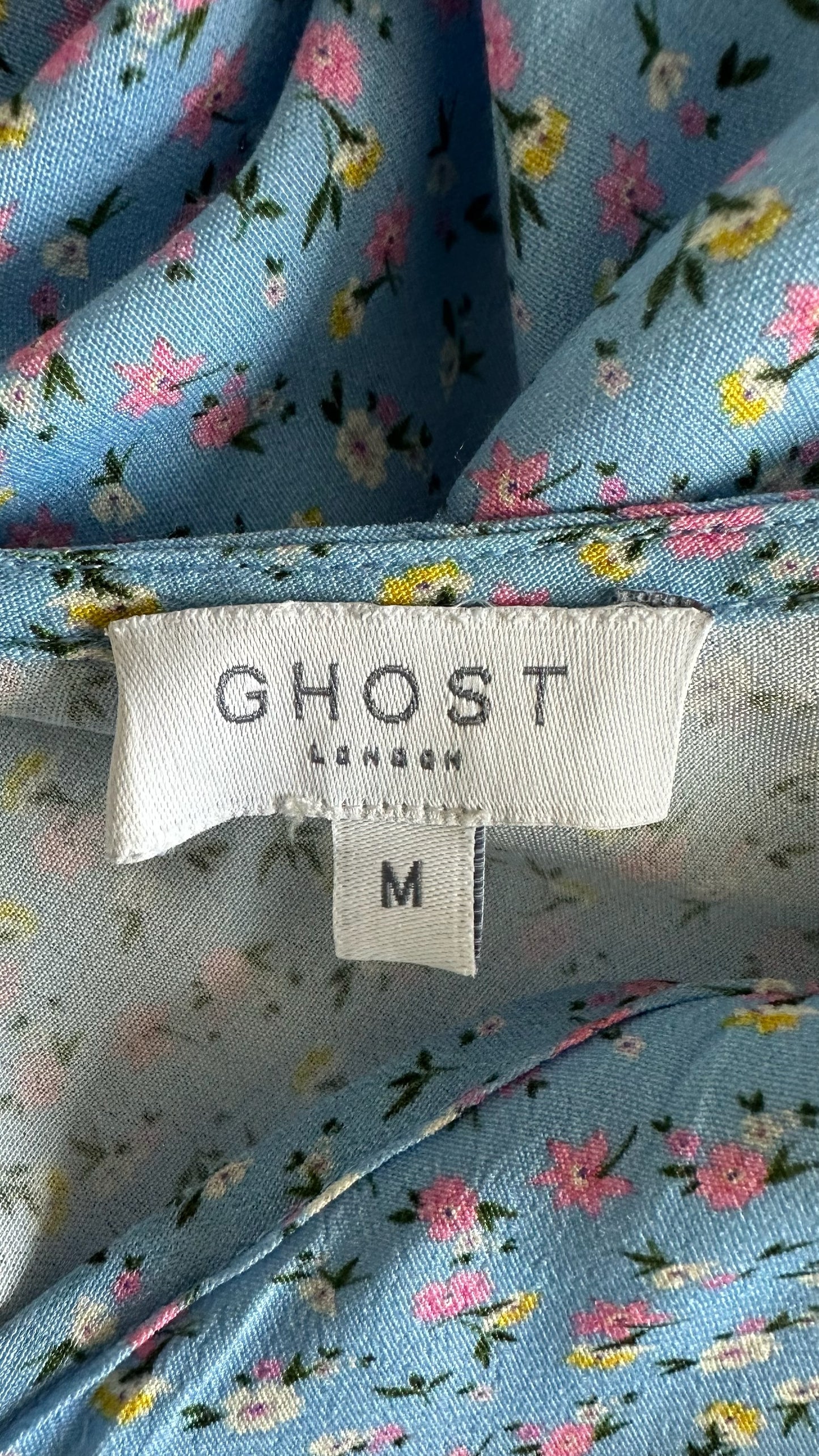 Ghost light blue wedding guest dress medium UK 10-12 vgc
