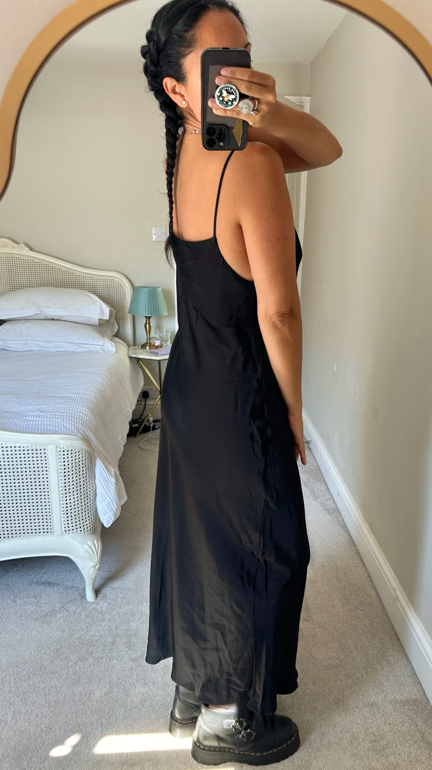 Zara black slip maxi event dress extra large UK 14 vgc w25