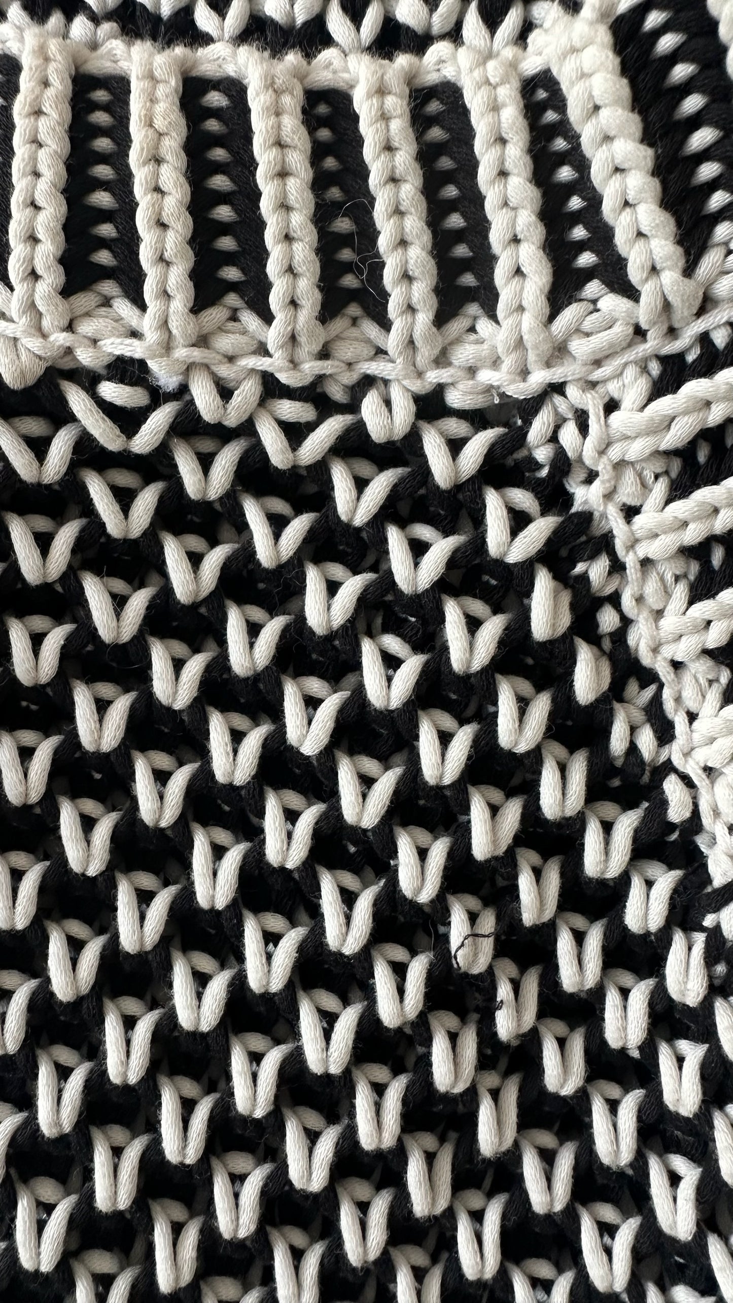 Whistles black white tassel crochet evening event top medium UK 10 vgc w25
