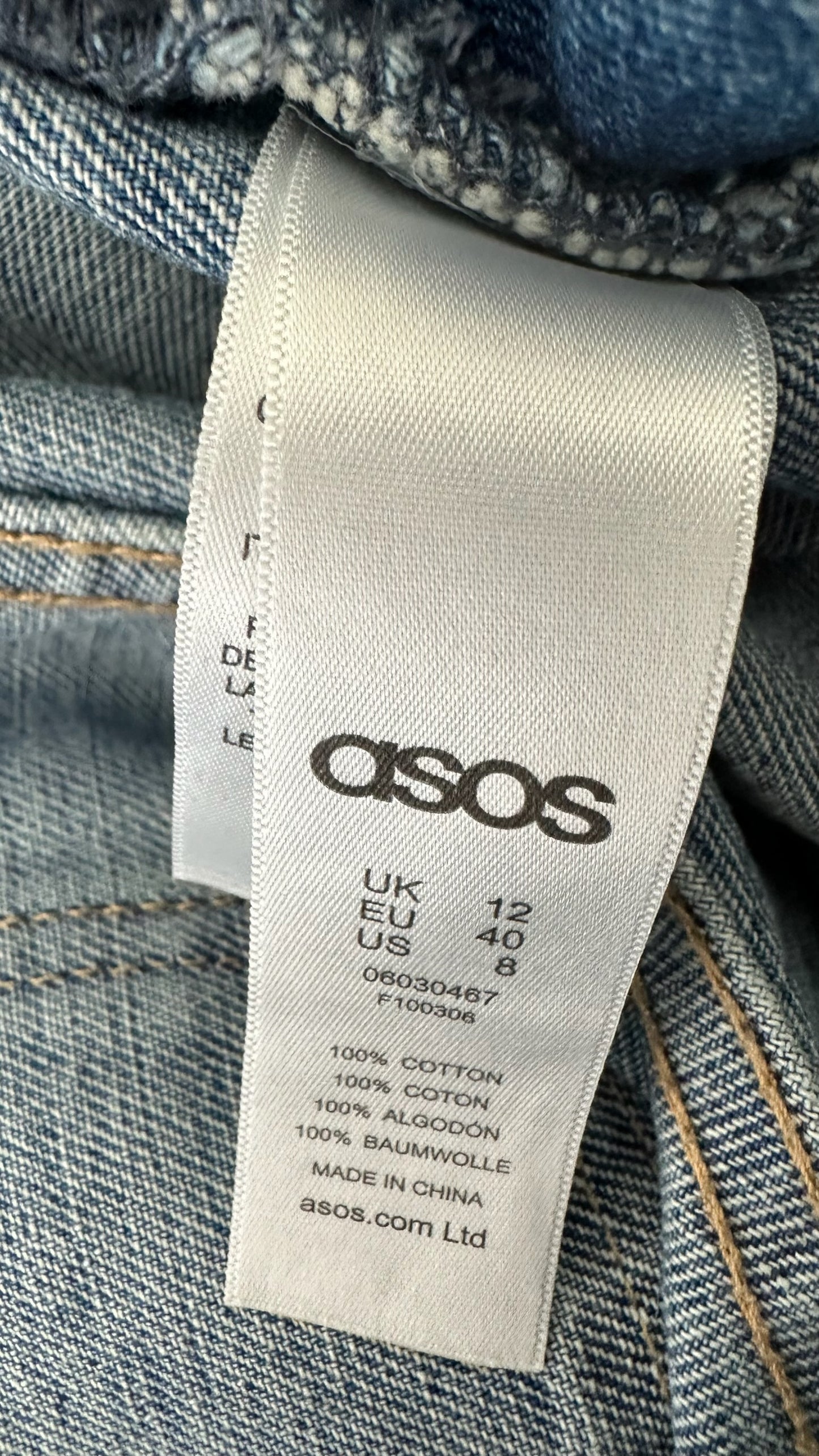 Asos denim jumpsuit playsuit large UK 12 vgc w25