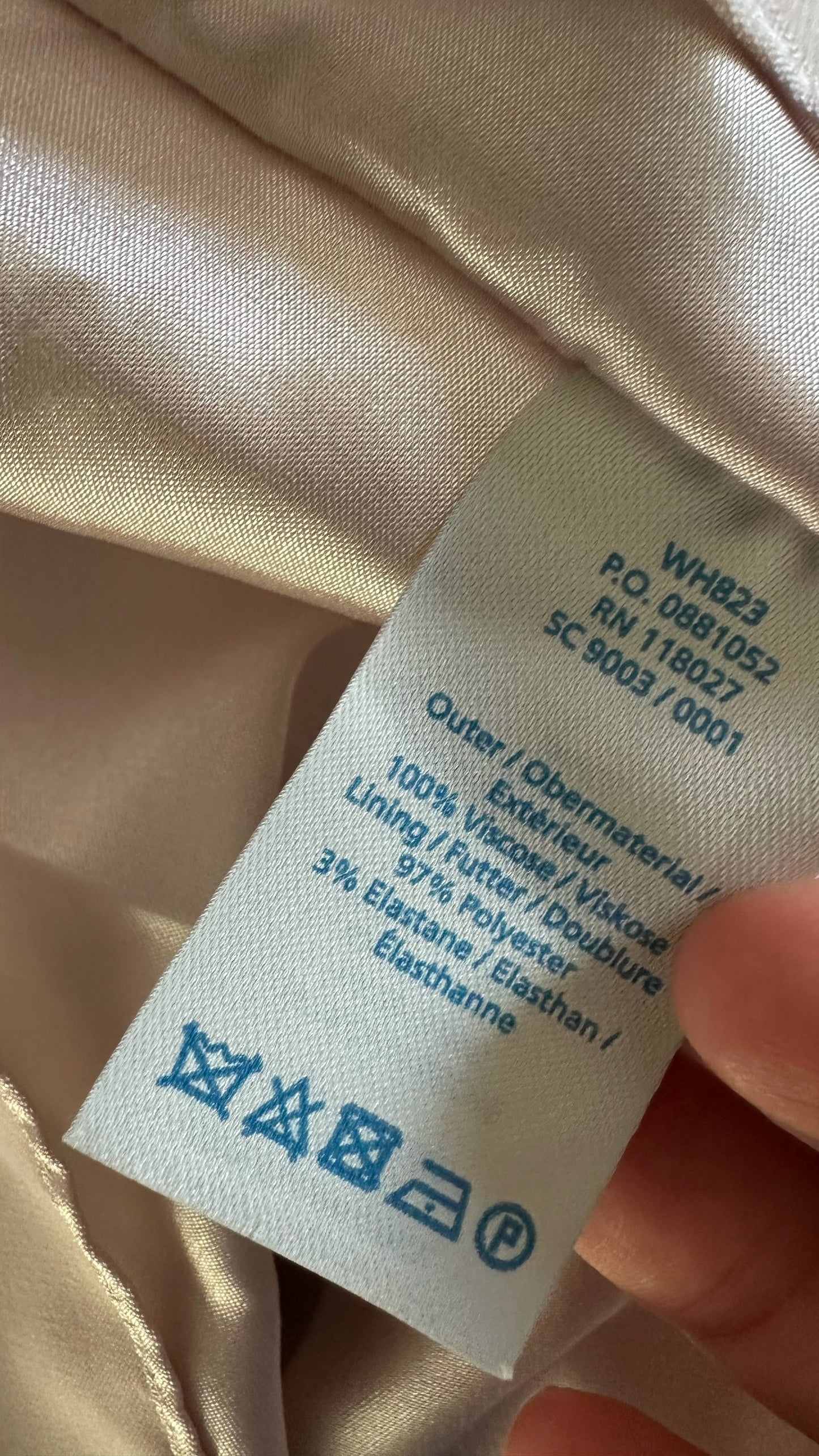Boden cream blue wedding guest dress large UK 14 vgc