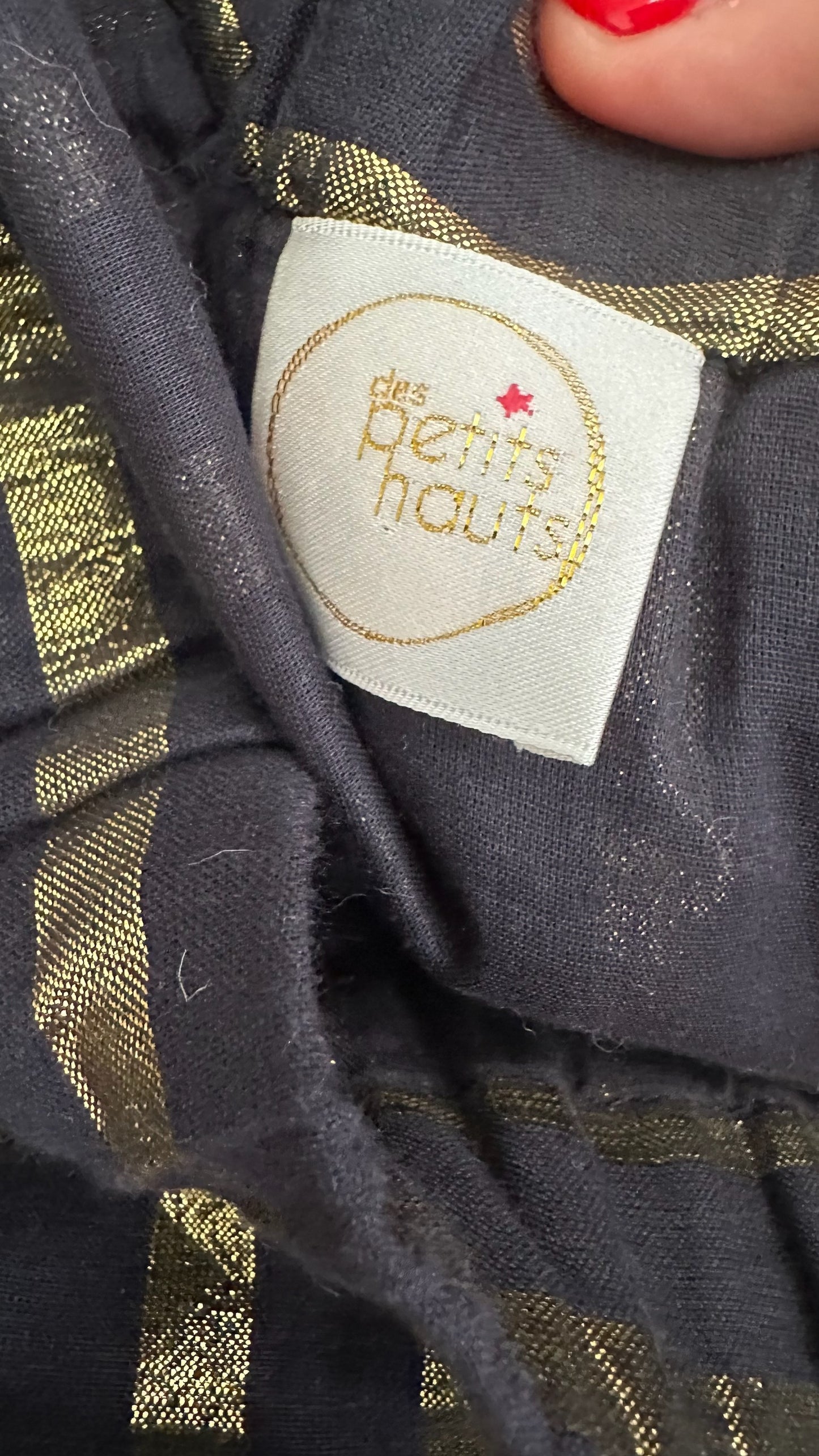De petit hauts gold stripe event mini skirt large UK 12 vgc w25