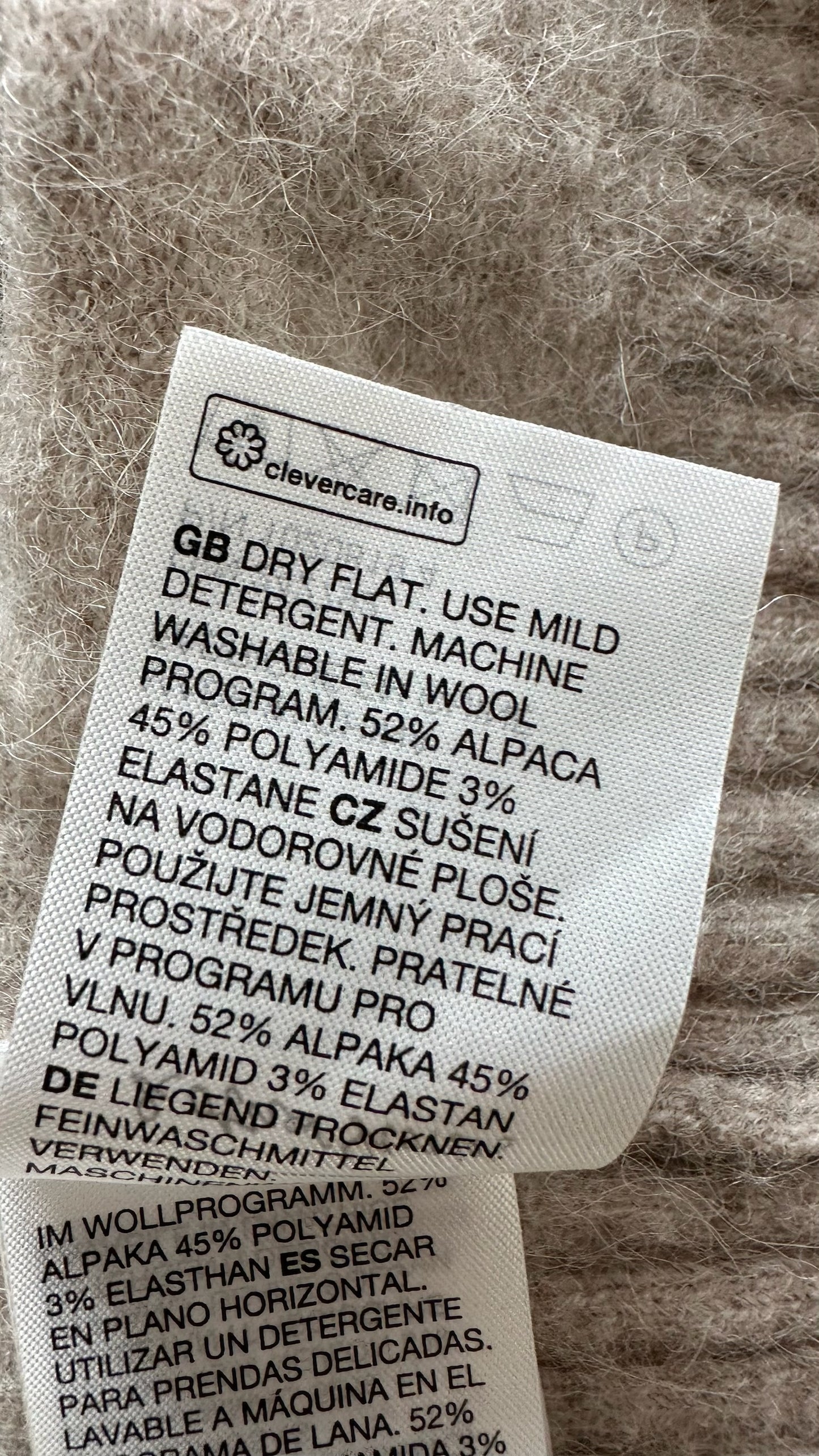 & other stories cream greige knitted alpaca blend cardigan jumper small UK 8-10 vgc w25