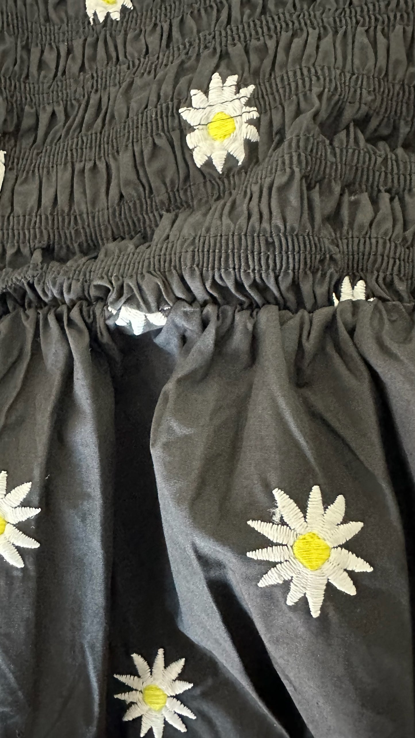 Never fully dressed black white daisy print shirt bust holiday maxi midi dress medium UK 10 new w25
