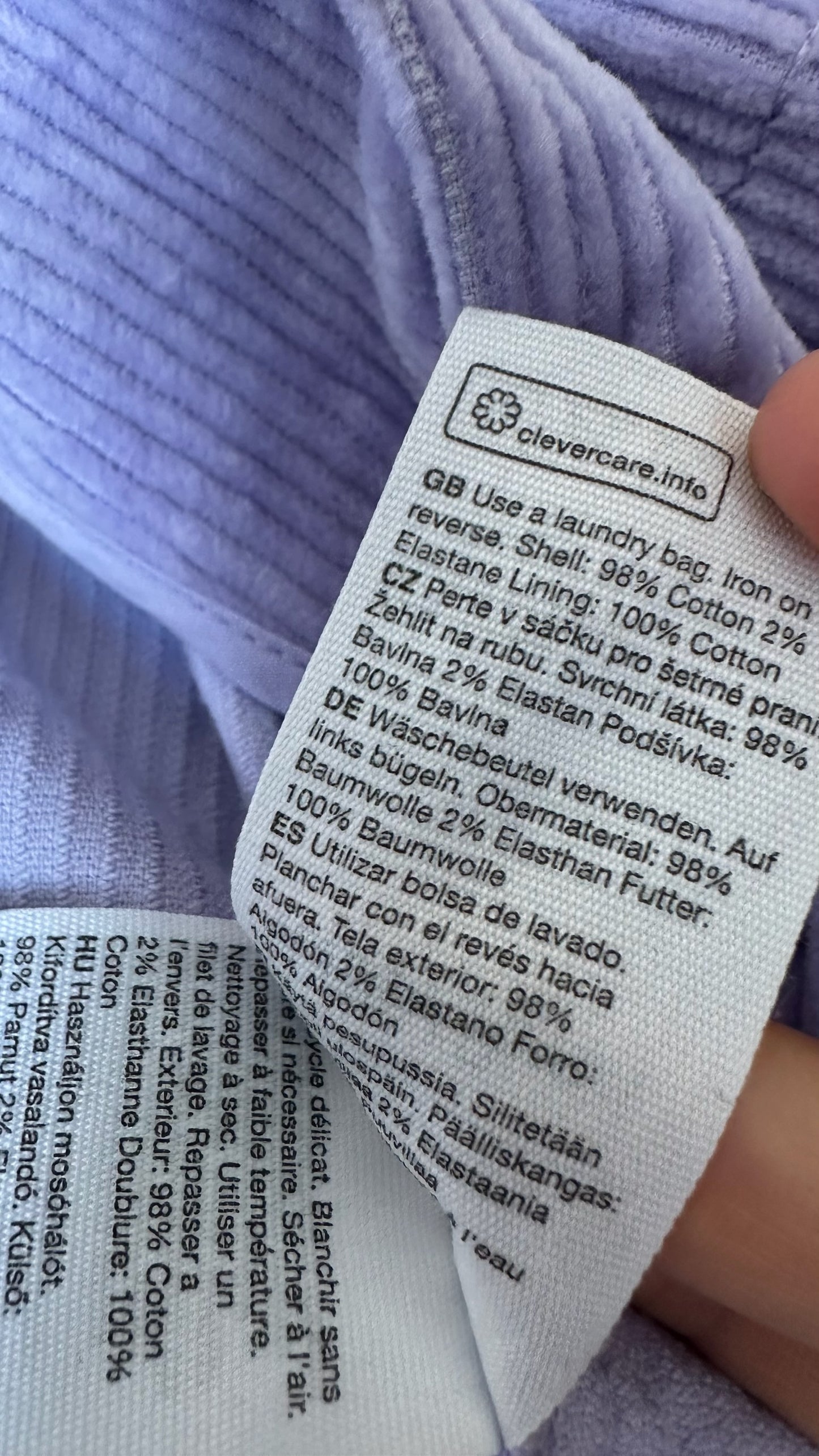 & other stories lilac corduroy jumpsuit small UK 8 vgc